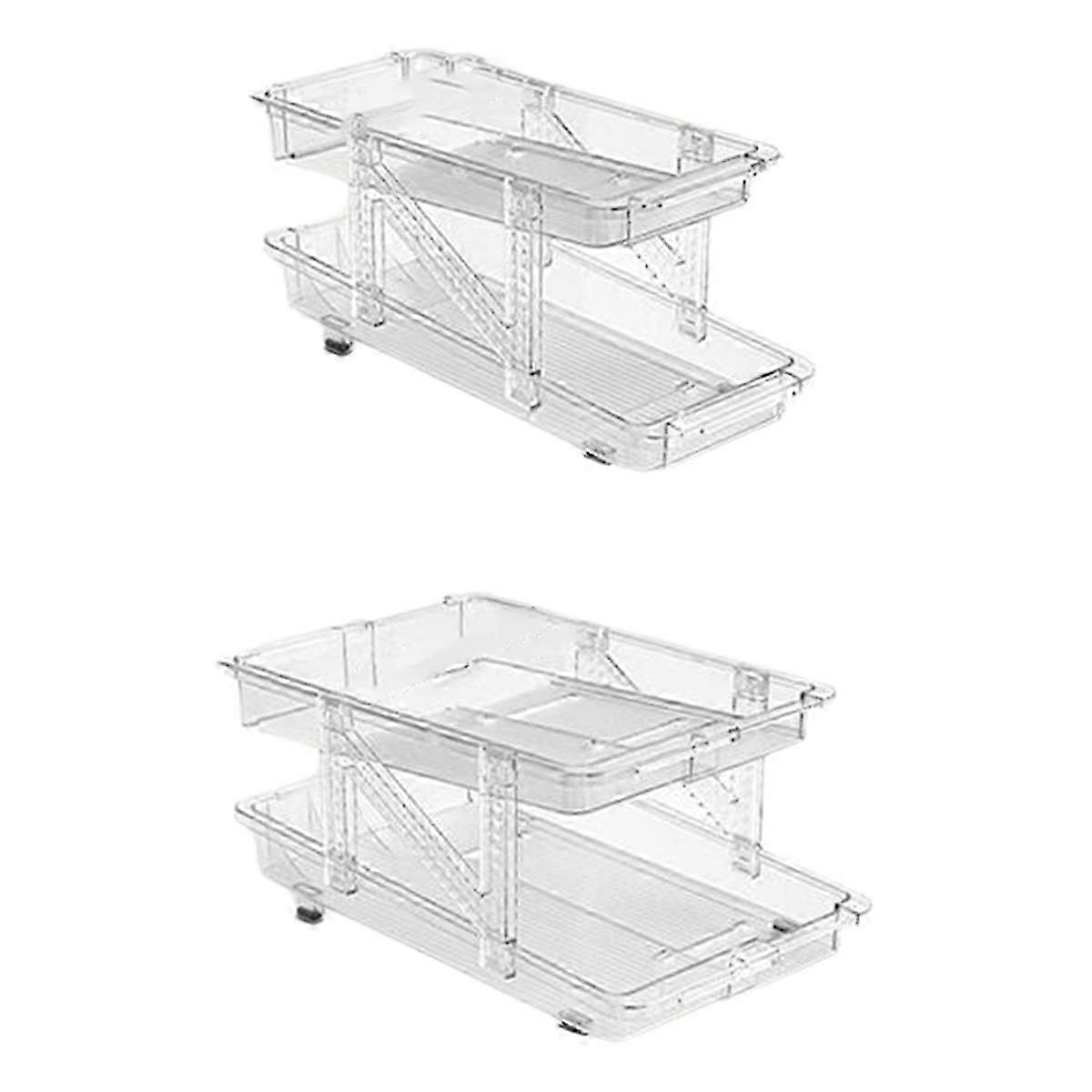 Soda Can Dispenser 2 Tier Automatic Rolling Can Dispenser for Refrigerator Stackable Beer Soda Disp