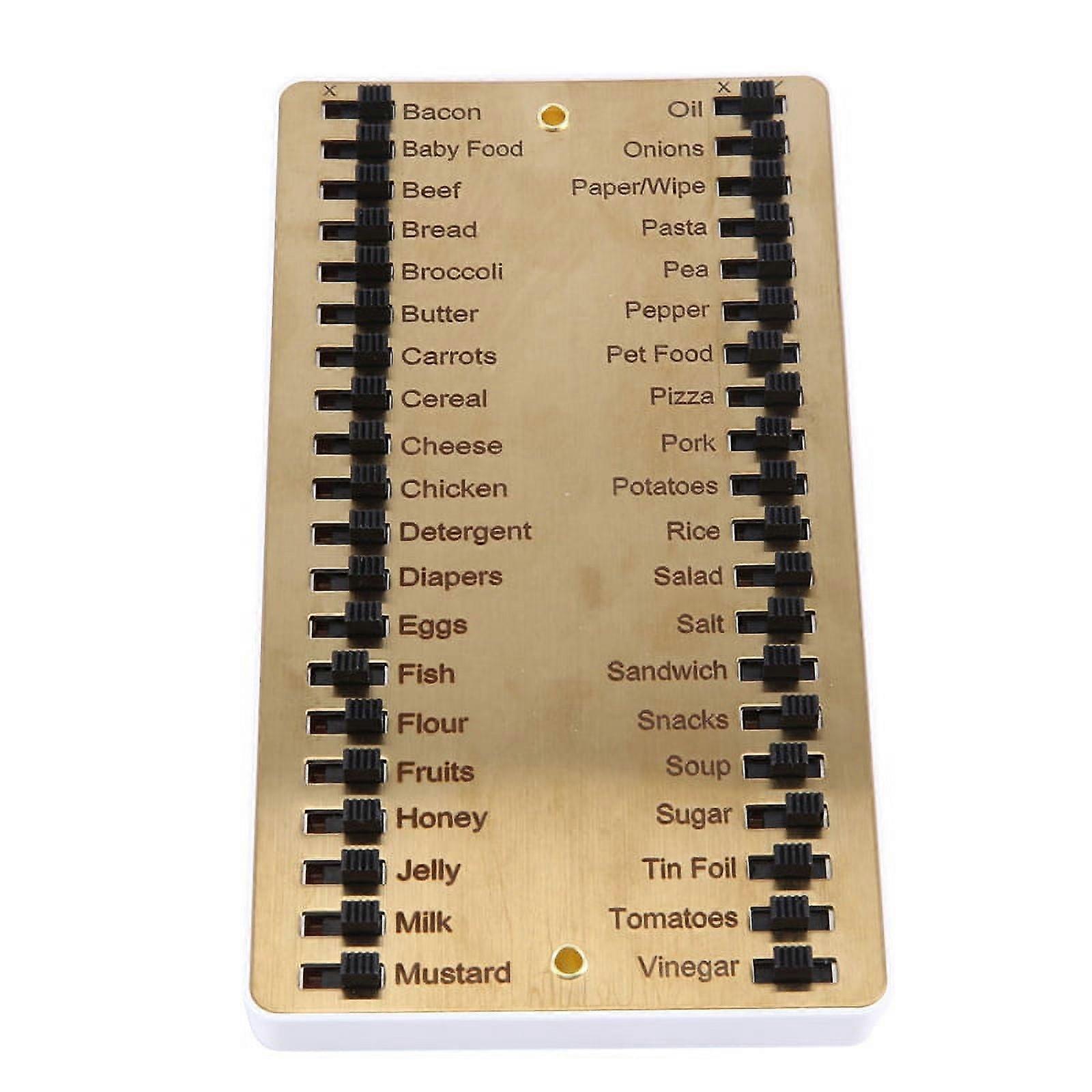 Metal Grocery List, Memory Reminder Board, Metal Sliding Shopping List Mat for Shopping Working 5.5X3.15In