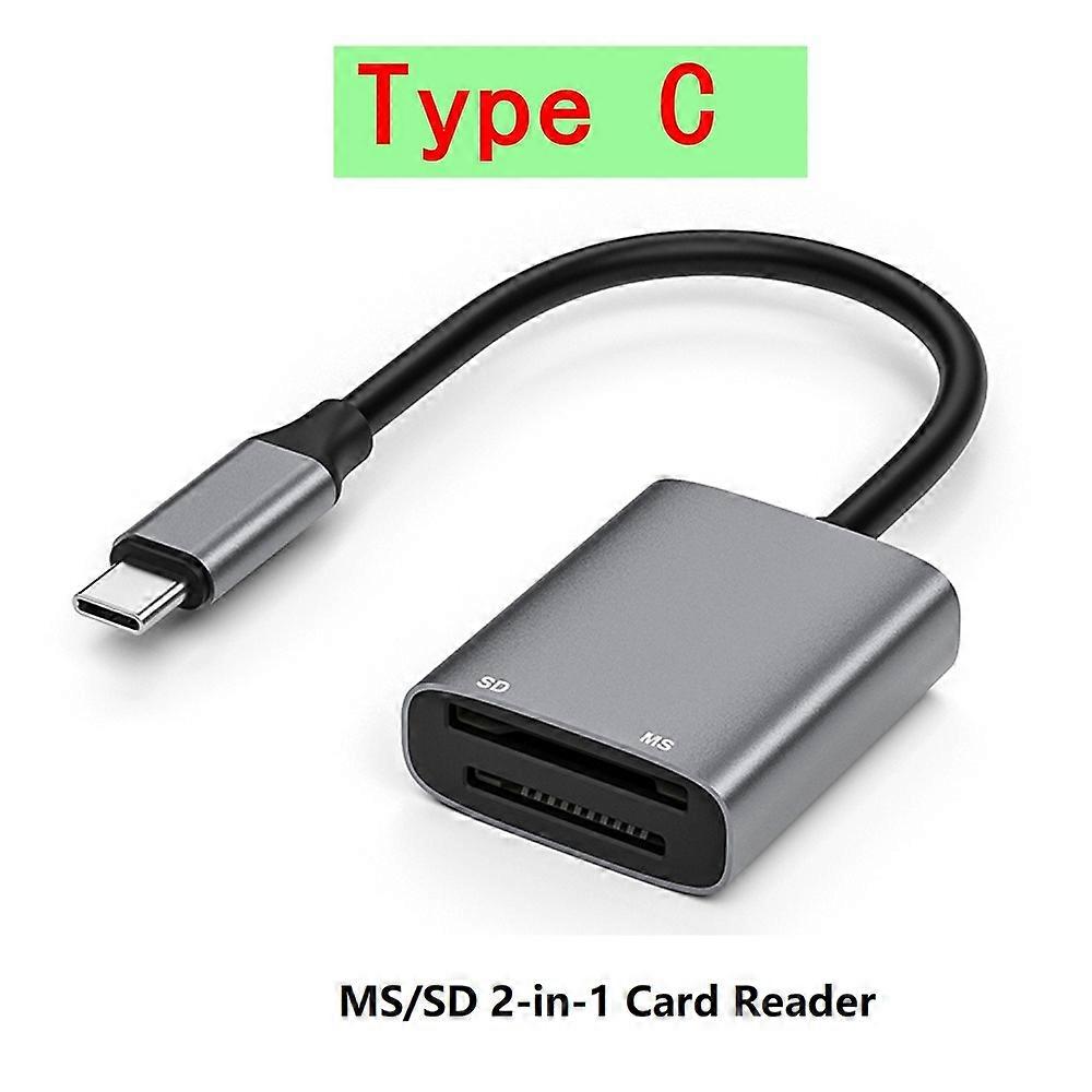 USB C Memory Stick Pro Duo Adapter for iPhone MS/SD Card Reader for Lightning Type-c Device SD Card Adapter Supports SD/SDHC/MS