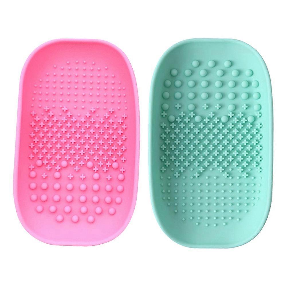 Silicone Makeup Brush Cleaning Mat Brush Cleaner for Makeup Tools 2Pcs