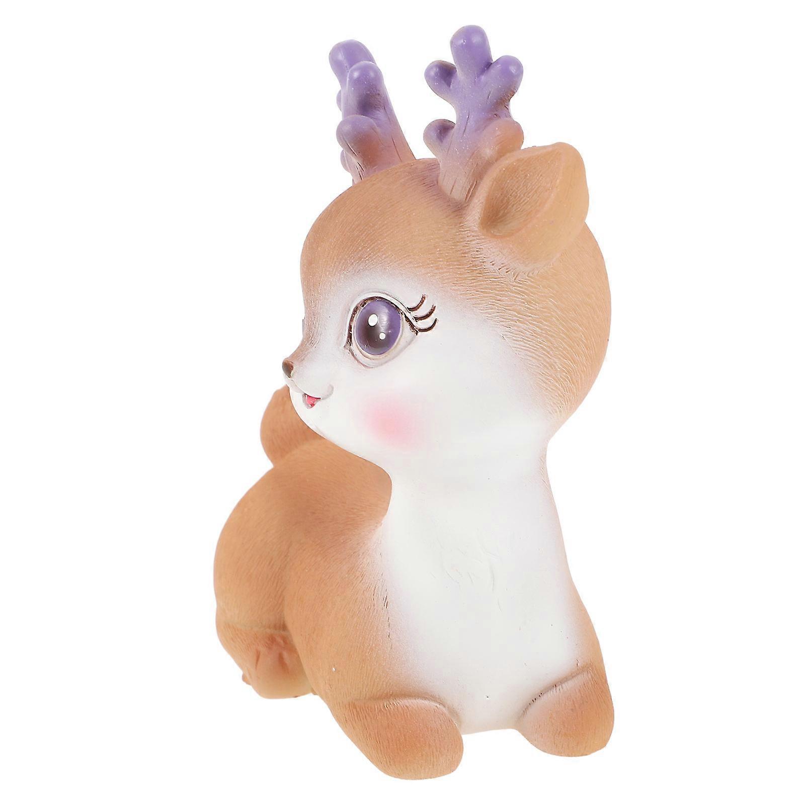 Resin Car Dashboard Ornament Deer Figurine for Decoration 3Pcs Set