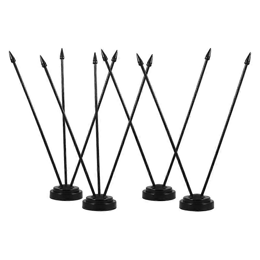 Black Mini Flag Holder for Offices 4Pcs Indoor Flag Pole Set