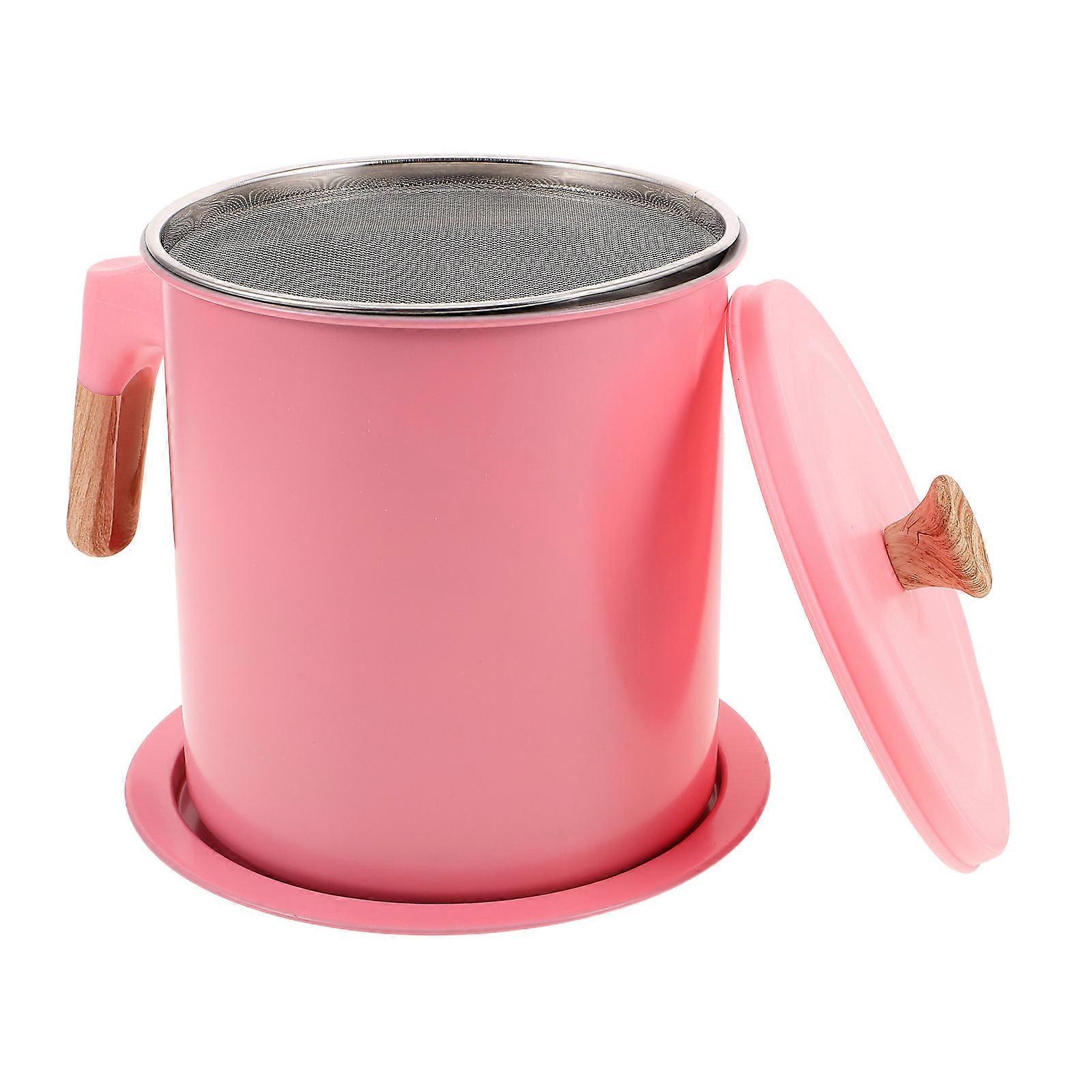 Stainless Steel Oil Filter Pot For Cooking: 2Pcs Bacon Grease Container With Built-In Strainer 1.4L Designed For Baking And Daily Use