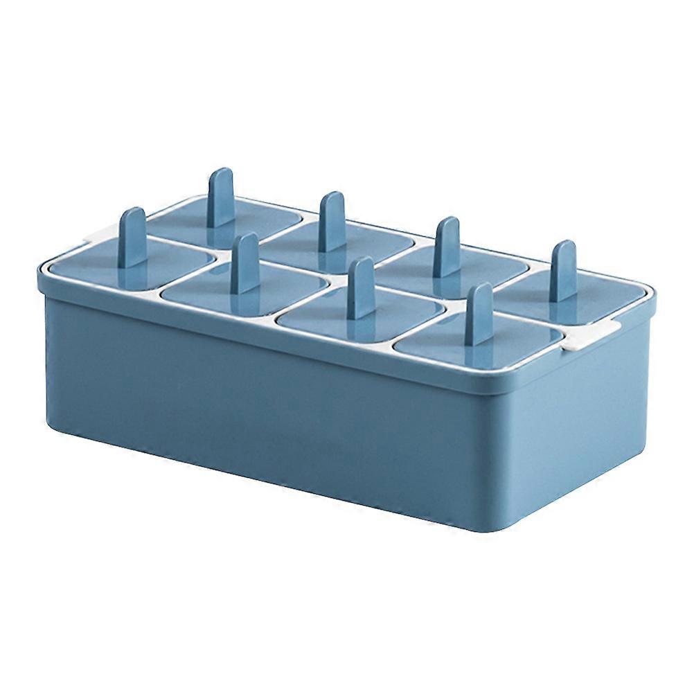 Blue Popsicle Mold Box for Ice Making 2Pcs DIY Square Ice Cream Mold
