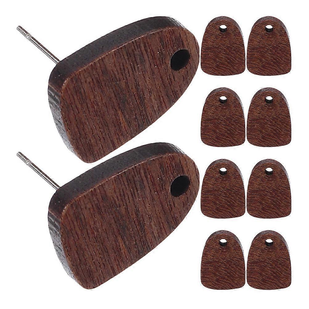 Lightweight 40 Pcs Wooden Earring Posts Sophisticated Earring Making Supplies For Daily Use Trendy Brown