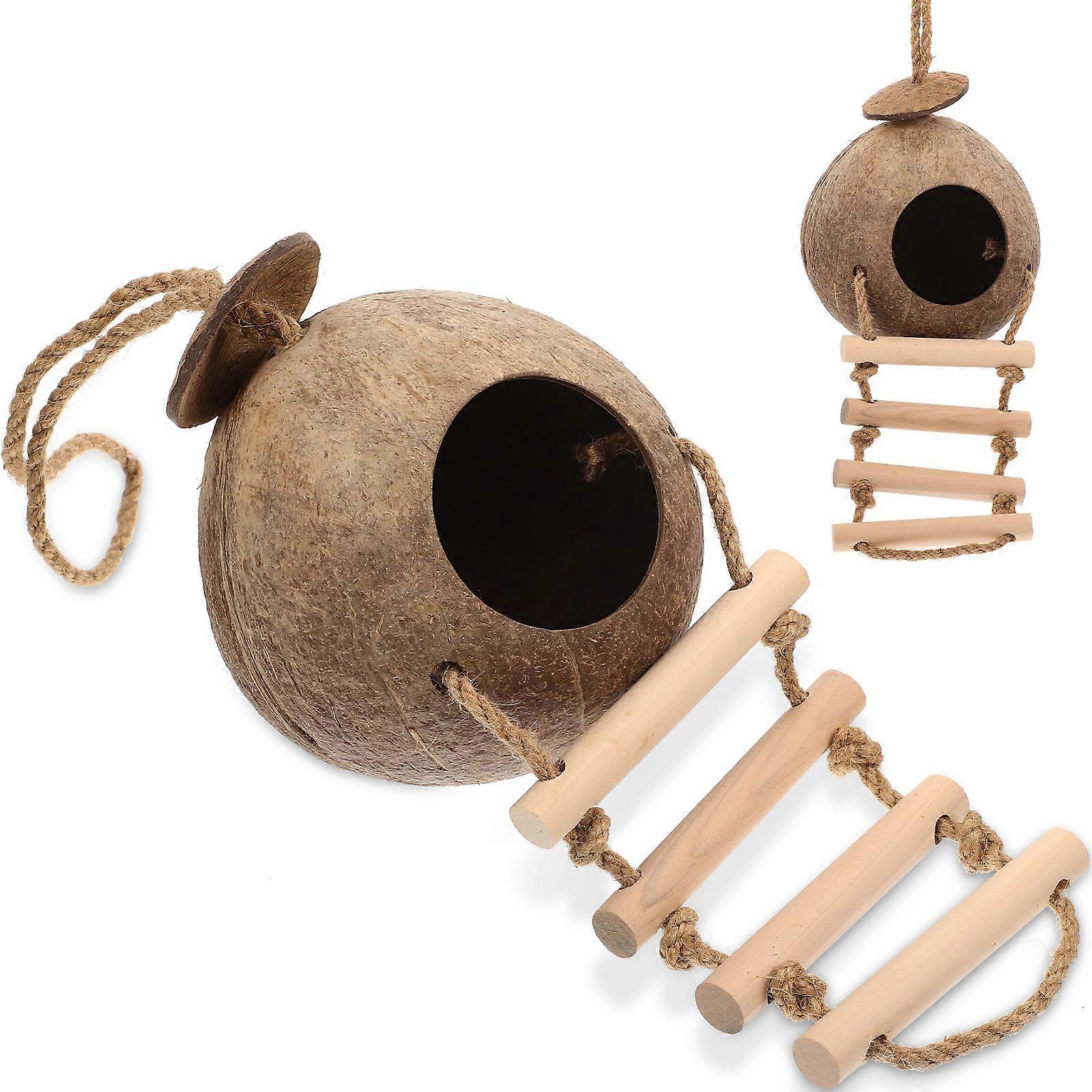 Creative Pet Toy Hamster Exploring Toy Round Coconut Shell Resting Exercise 1Pcs