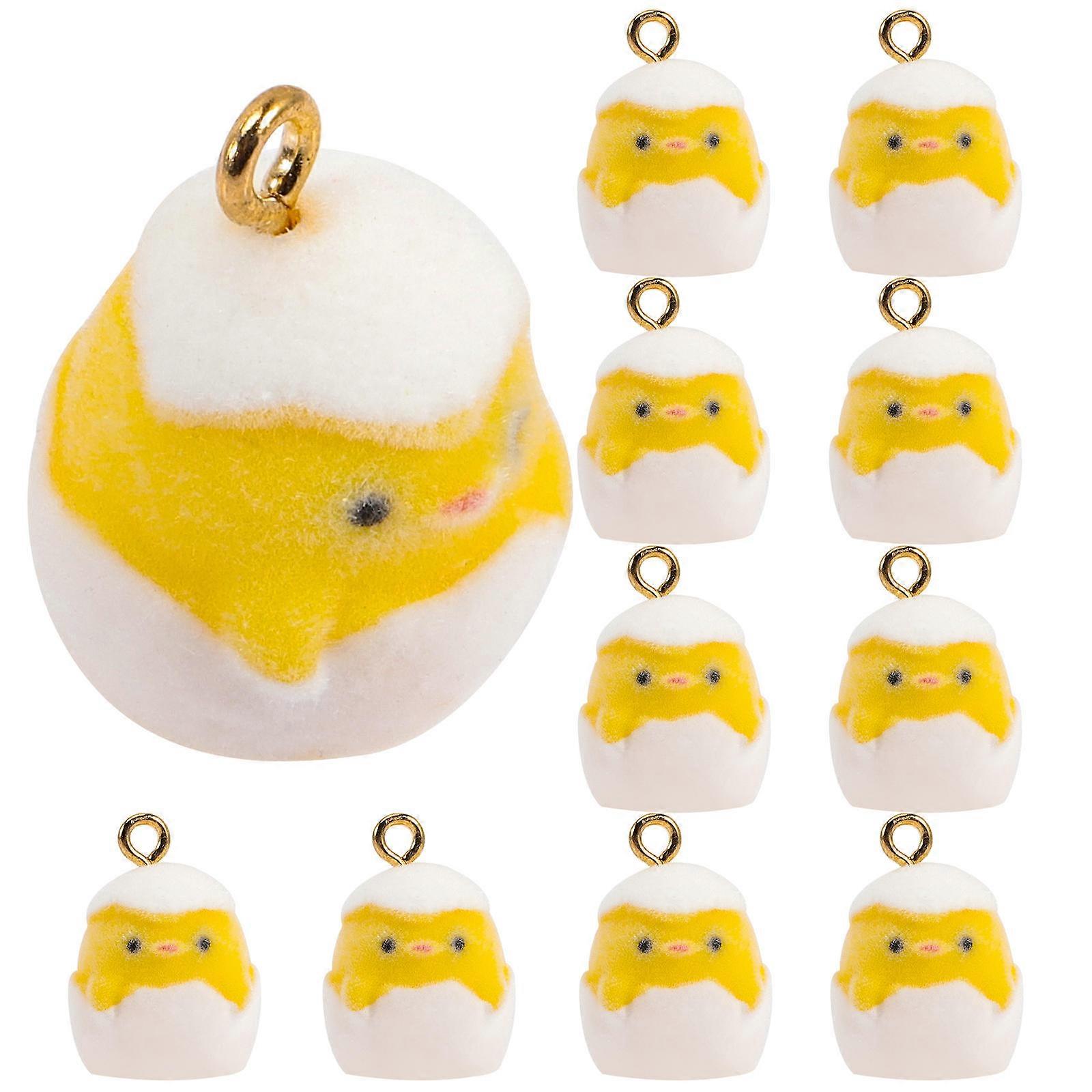 DIY Pendant Material for Easter Decor 50Pcs Easter Chick Eggshell Pendant