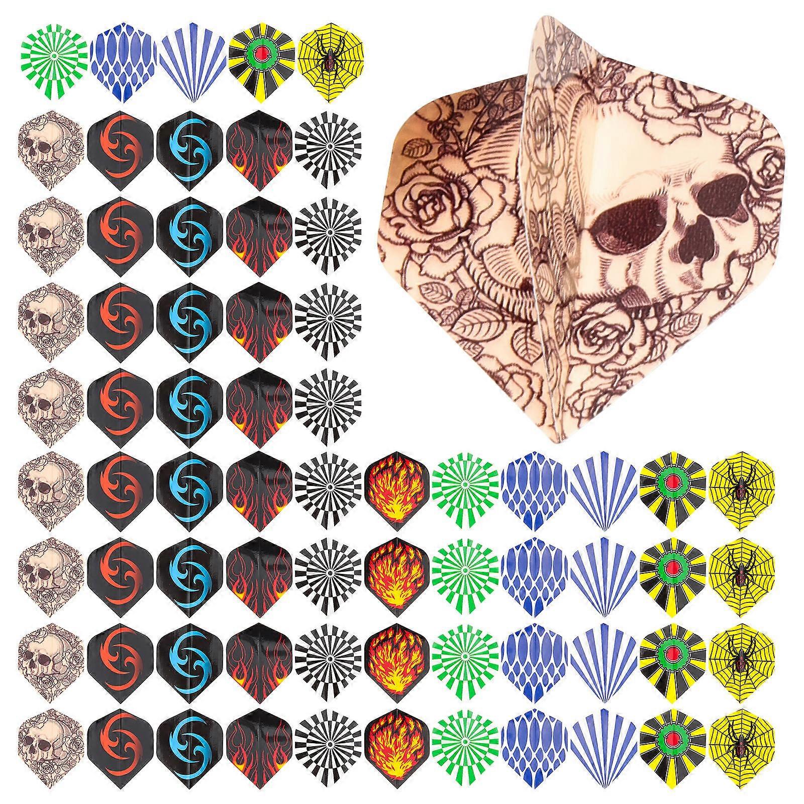 Replaceable Flights Durable Dart Tail Wings Practice Sessions Assorted Color Plastic 77Pcs
