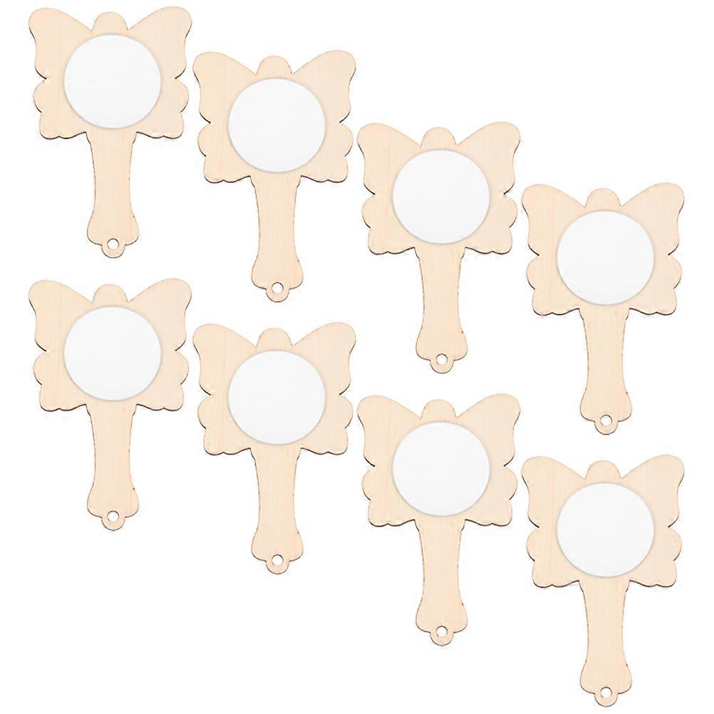 24Pcs DIY Wooden Mirror Set for Crafting Small Blank Painting Mirrors