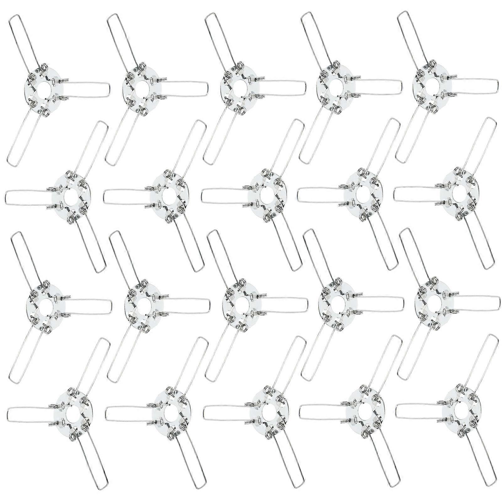 Lampshade Spring Clips 3-Forks Structure for Lamp Support 40Pcs Silver