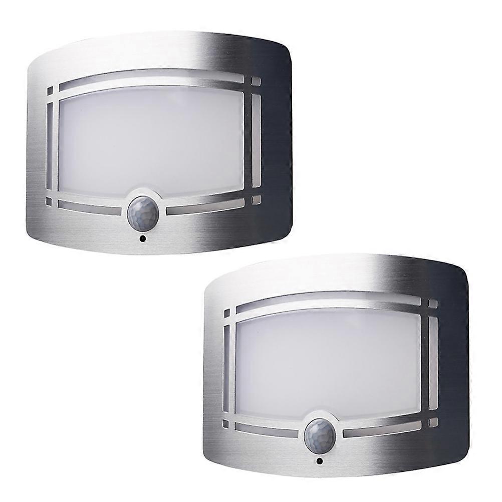 6Pcs Body Induction Wall Light Silver LED Night Lamp for Home Use