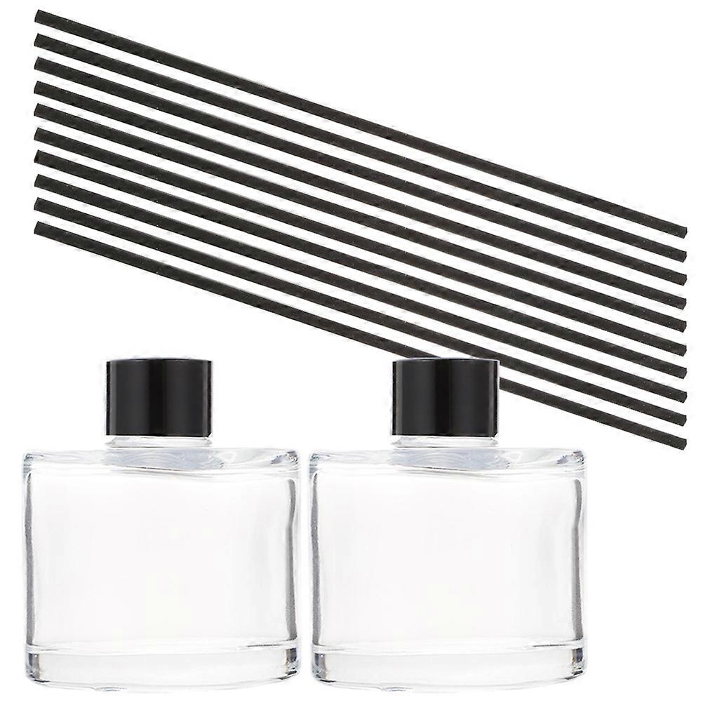 Aromatherapy Bottles With Square Design Perfect For Daily Use Home Decoration Elegant Style Glass Material 2 Sets