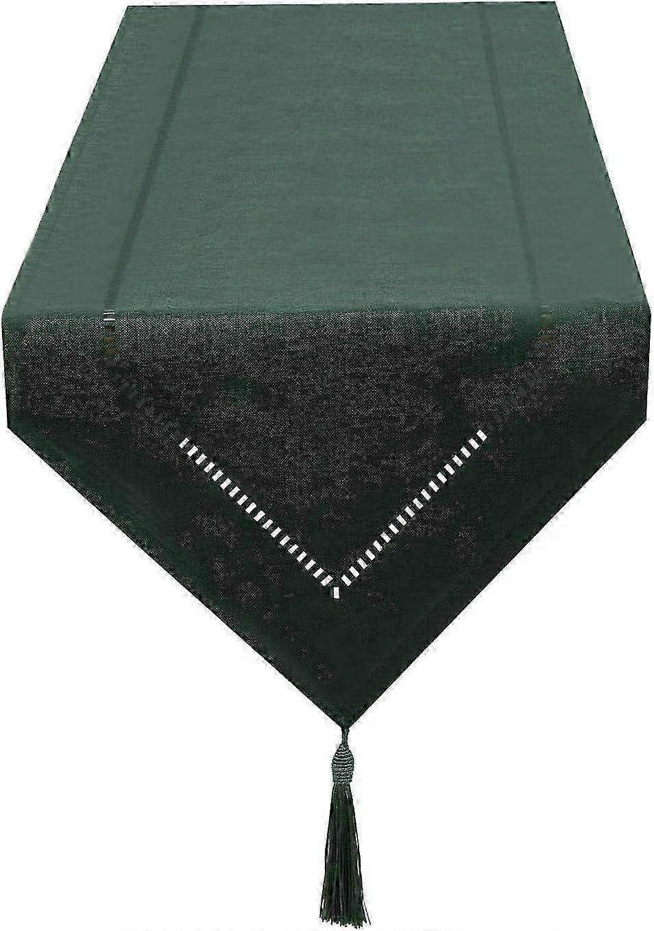2025 Latest Model  Dark Green Tabletop Table Runner 12 x 59 Inch, Solid Color Tabletop Table Runner, Modern E