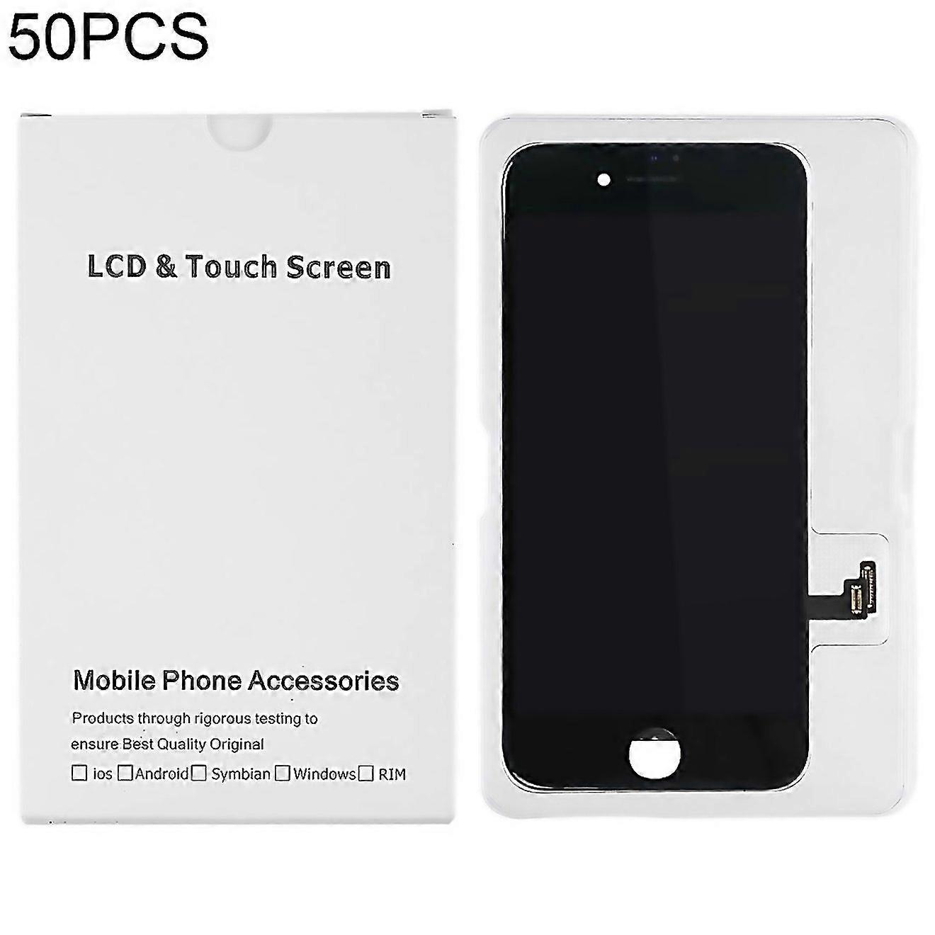For 50 Pcs Cardboard Packaging Box For Iphone 8 Plus 7 Plus Lcd Screen White