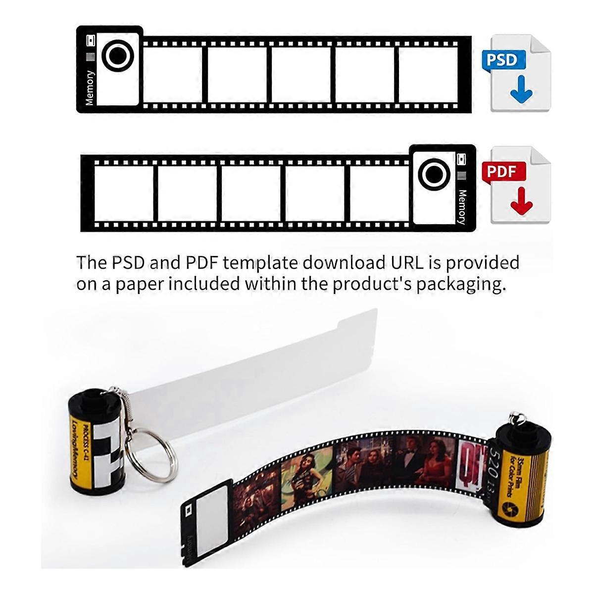 4PCS Sublimation Memory Film Roll Keychain, Double Sided Sublimation