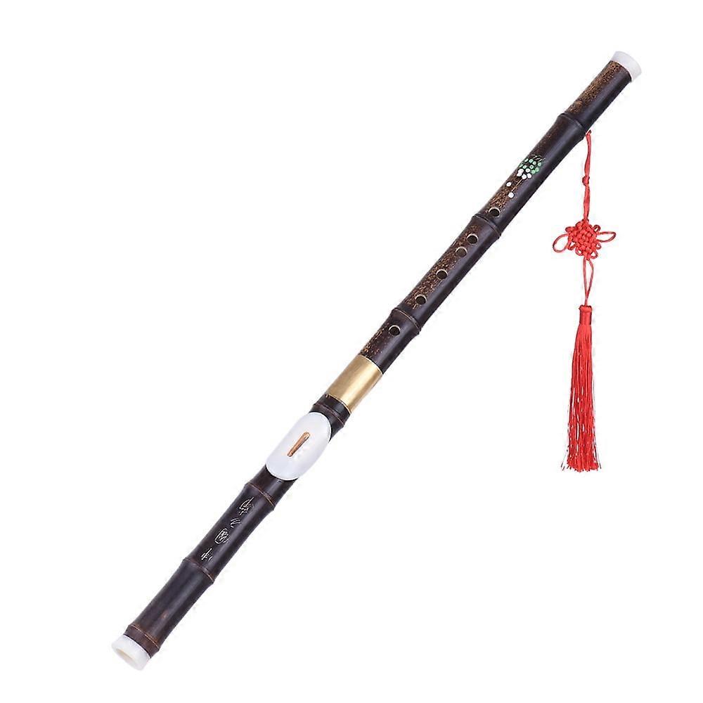 Detchable Natural Black Bamboo Bawu Ba Wu Transverse Flute Musical Instrument in G Key for Beginner Music Lovers as Gift