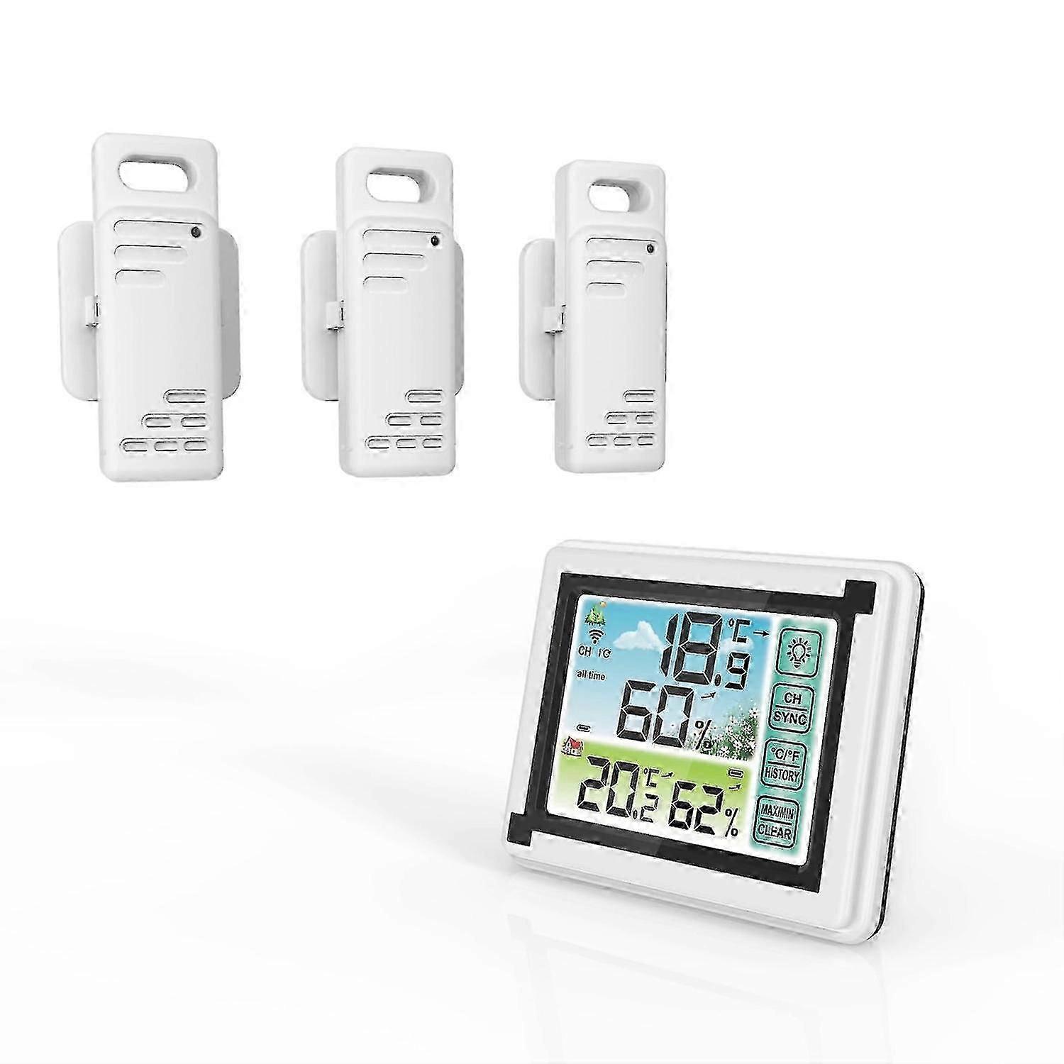 Indoor and Outdoor Wireless Temperature and Humidity Meter, Large Color Screen Temperature and Humid