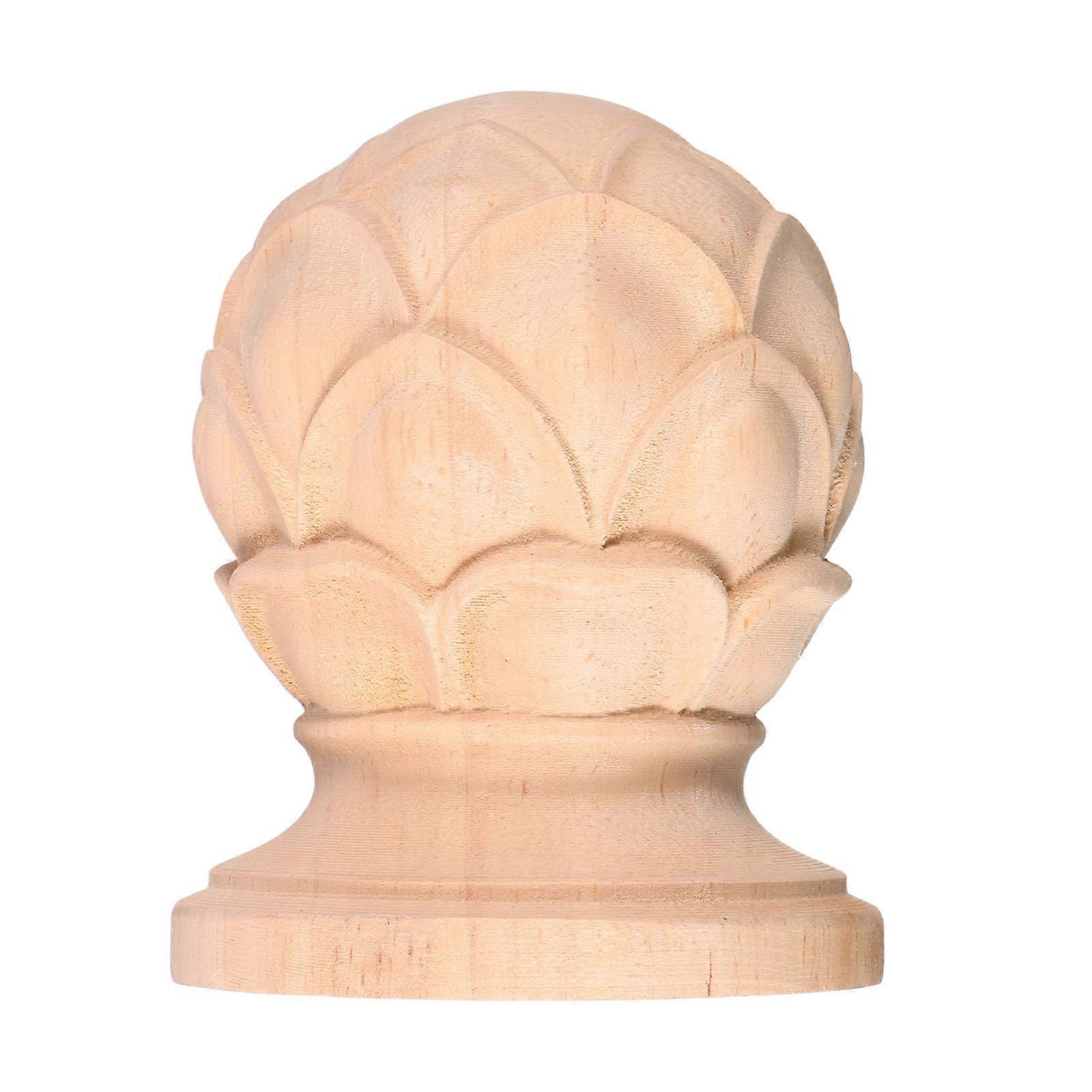 Solid Wood Finials for Stair Post with European Style 4Pcs Set