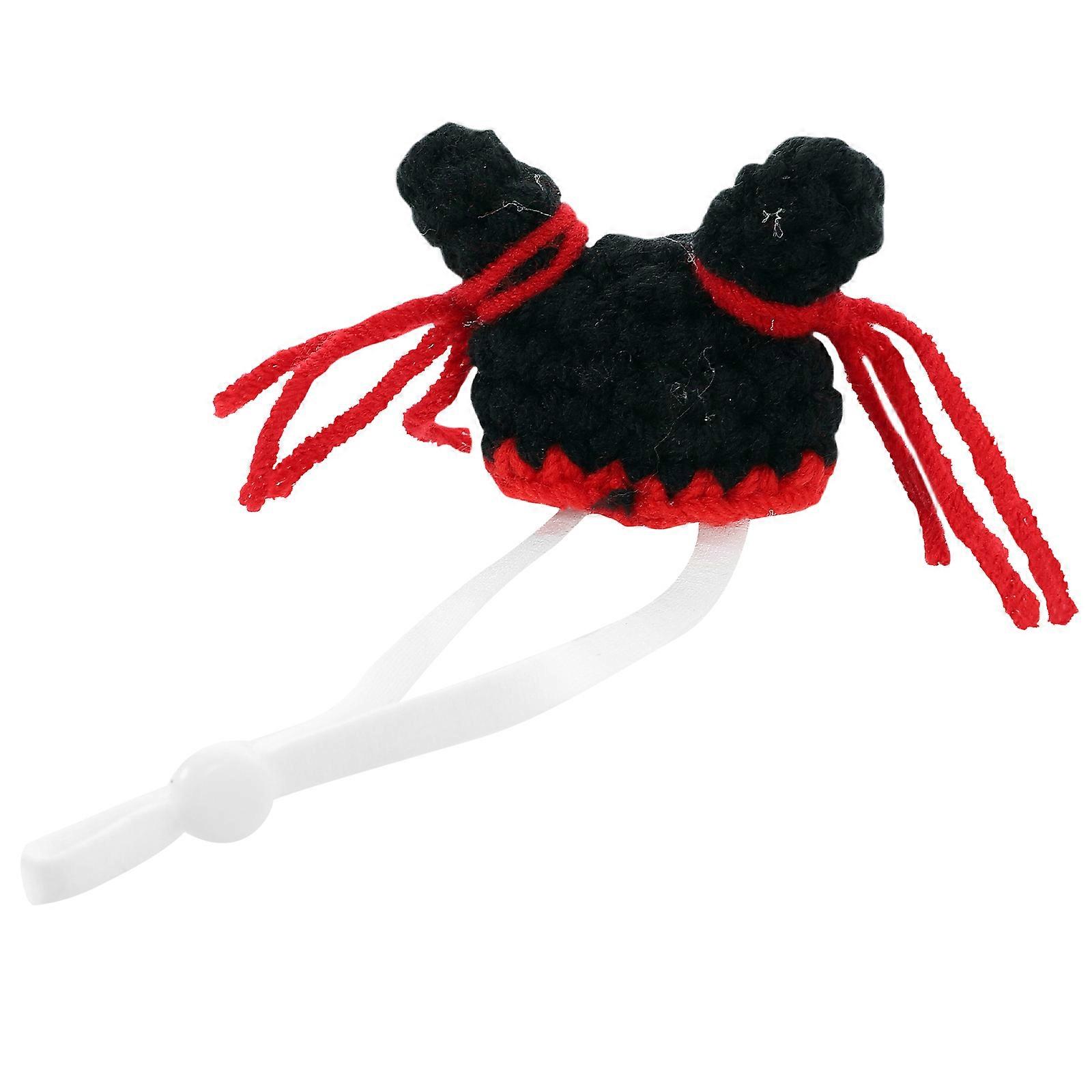 Knitted Hamster Hat for Small Pets Including 3Pcs Mini Caps Black