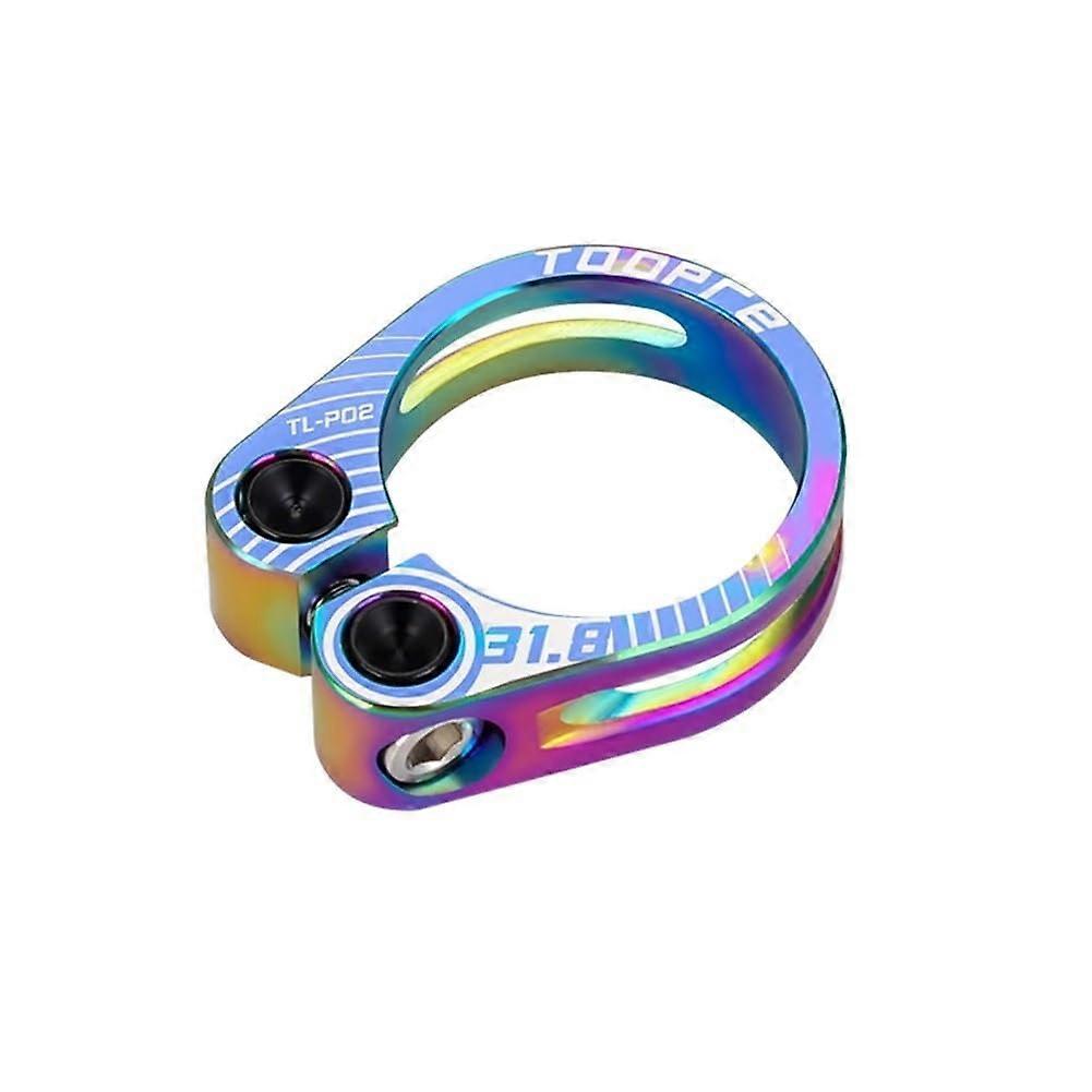 Cycling Seat Clamps Mountain Bicycle Quick Release Seat Post Clamps 31.8mm Hollow Out Ring Clip Multicolor
