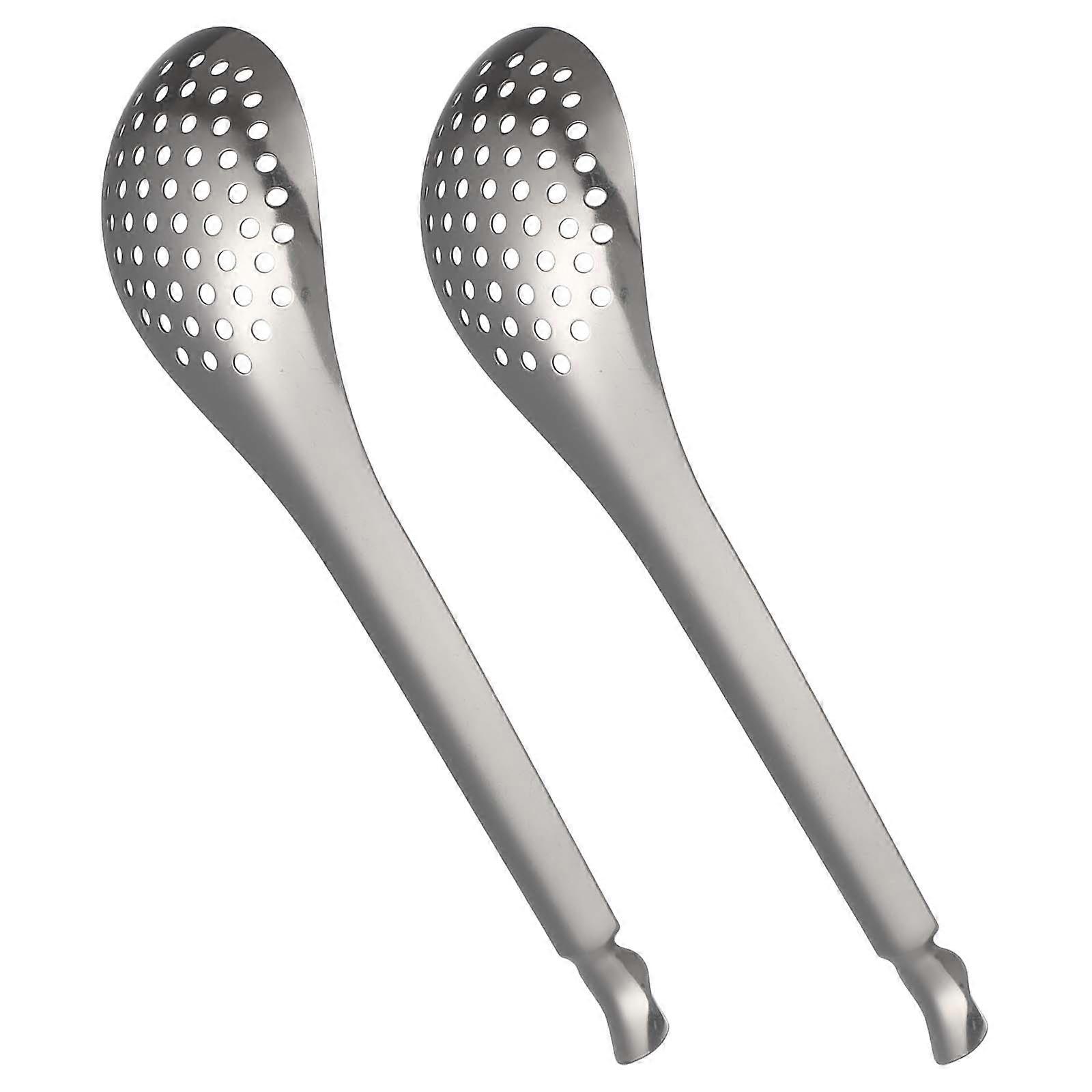 Practical Stainless Steel Caviar Slotted Spoon for Cooking 6Pcs