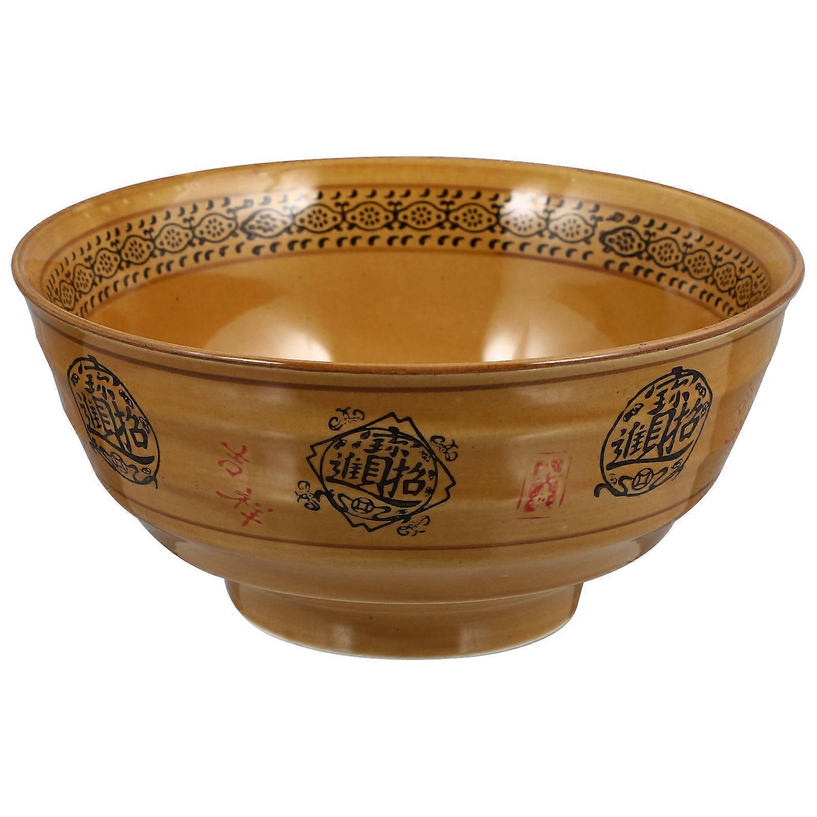 Kitchen Ceramic Bowl for Soup 2Pcs Korean Rib Pattern for Noodle Serving