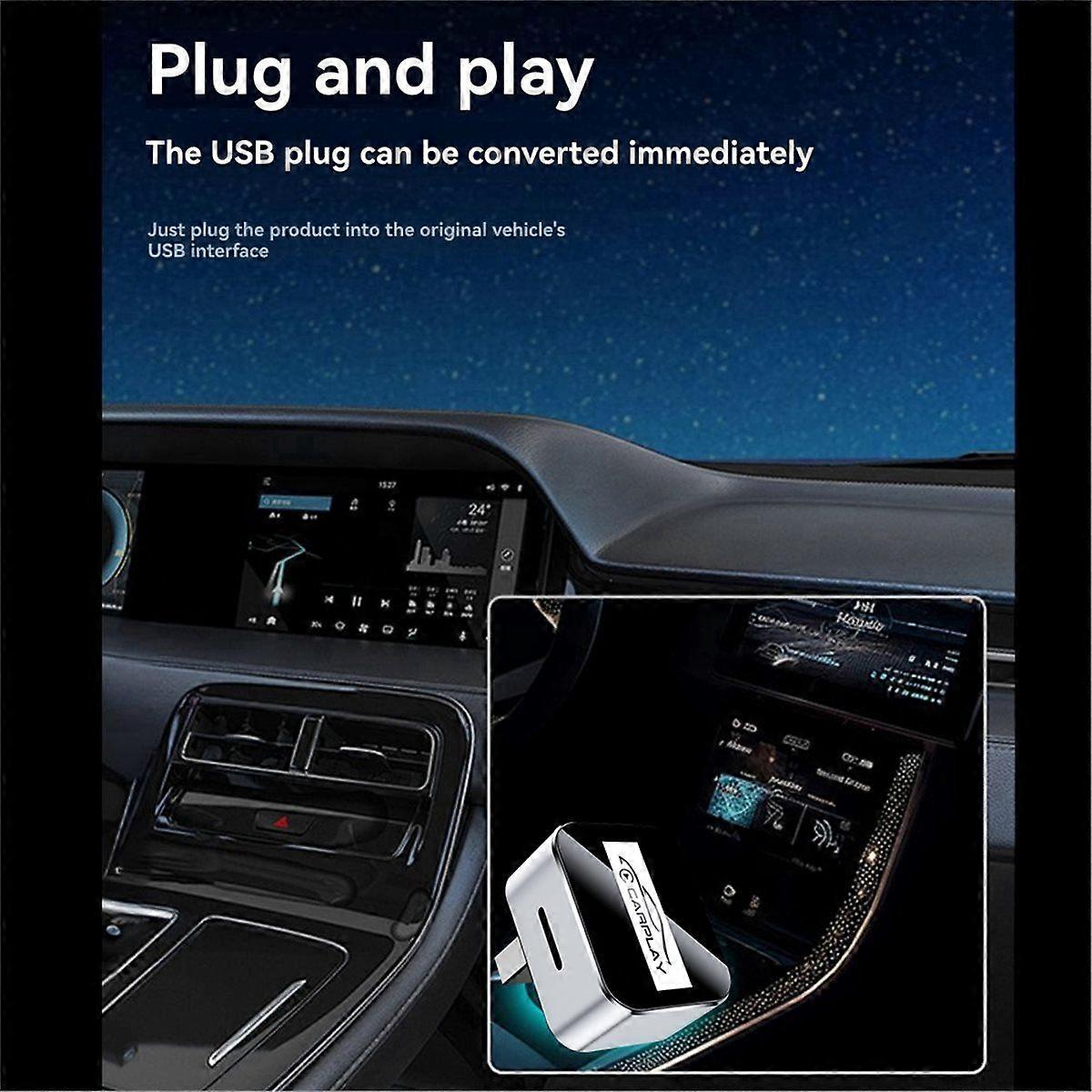 2IN1 Wireless CarPlay Android Auto Adapter Bluetooth+WIFI USB Dongle Plug Play Mini Smart Box Converts Wired to Wireless