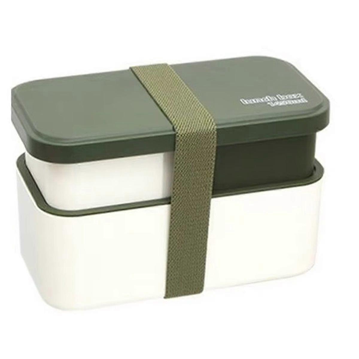 Lunch Box for Adults 1450ml Dishwasher Safe Bowl 2-TierFood Container with Removable Utensil Set and Sealing for Work B