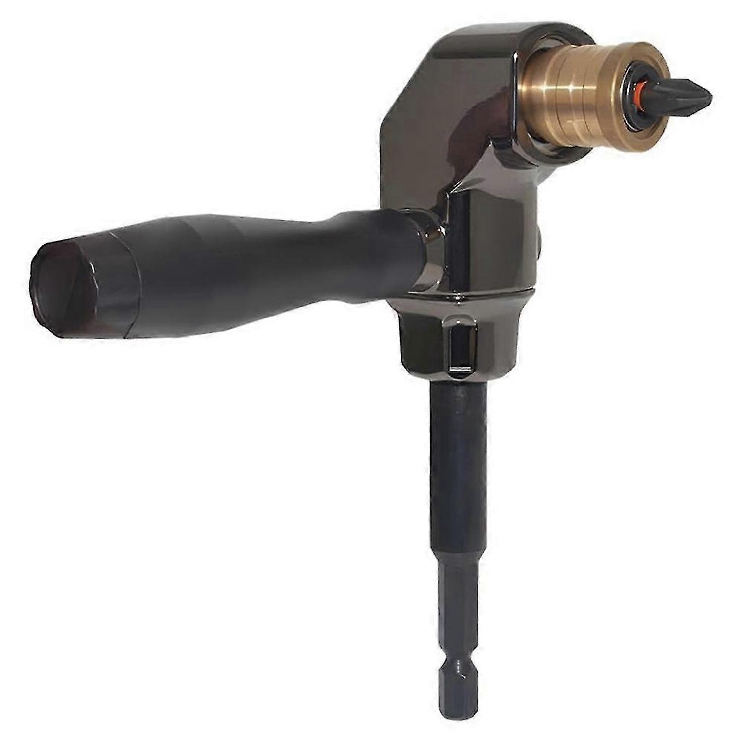 Right Angle Drill Attachment, All Metal Body 90 Degree Drill Adapter with Detachable Handle, Drill Bit Corner Adapter