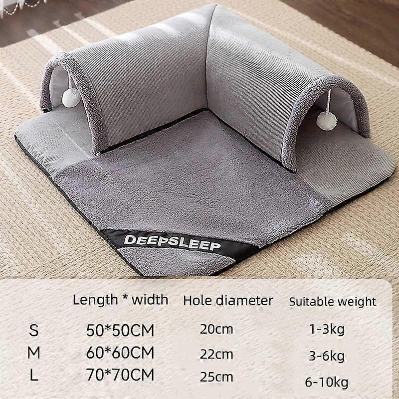 3-in-1 Cat Tunnel and play mat - Comfortable summer cooling bed, cozy and warm pet mat, suitable for medium and small-sized cats