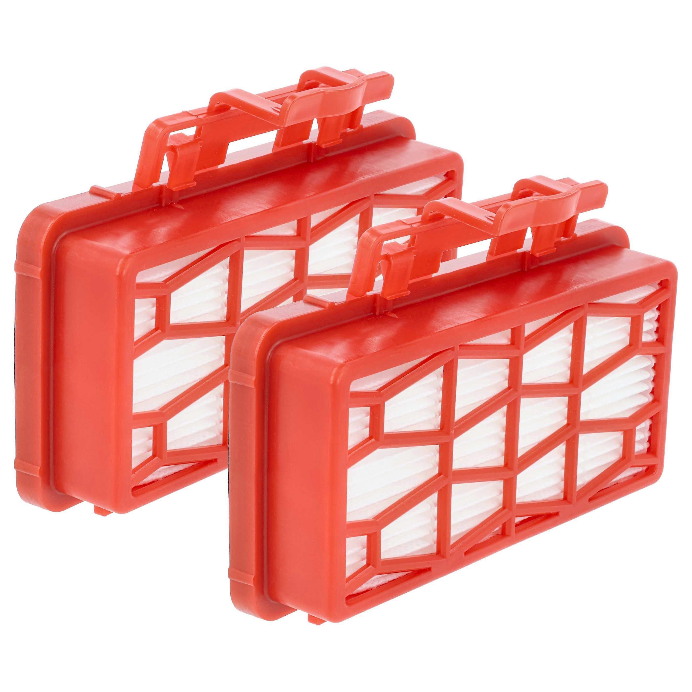 vhbw 2x Stofzuigerfilter compatibel met Dirt Devil Multicyclone DD5254-01, rebel54HFC stofzuiger - HEPA filter rood wit
