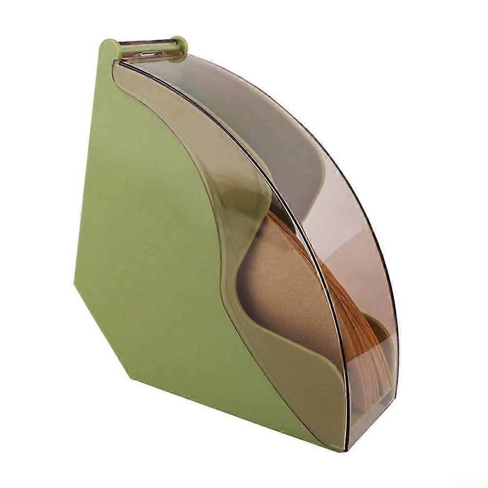Coffee Filter Paper Rack With Rotating Lid And Protective Acrylic Cover Green For Coffee Filters Counter Organizer