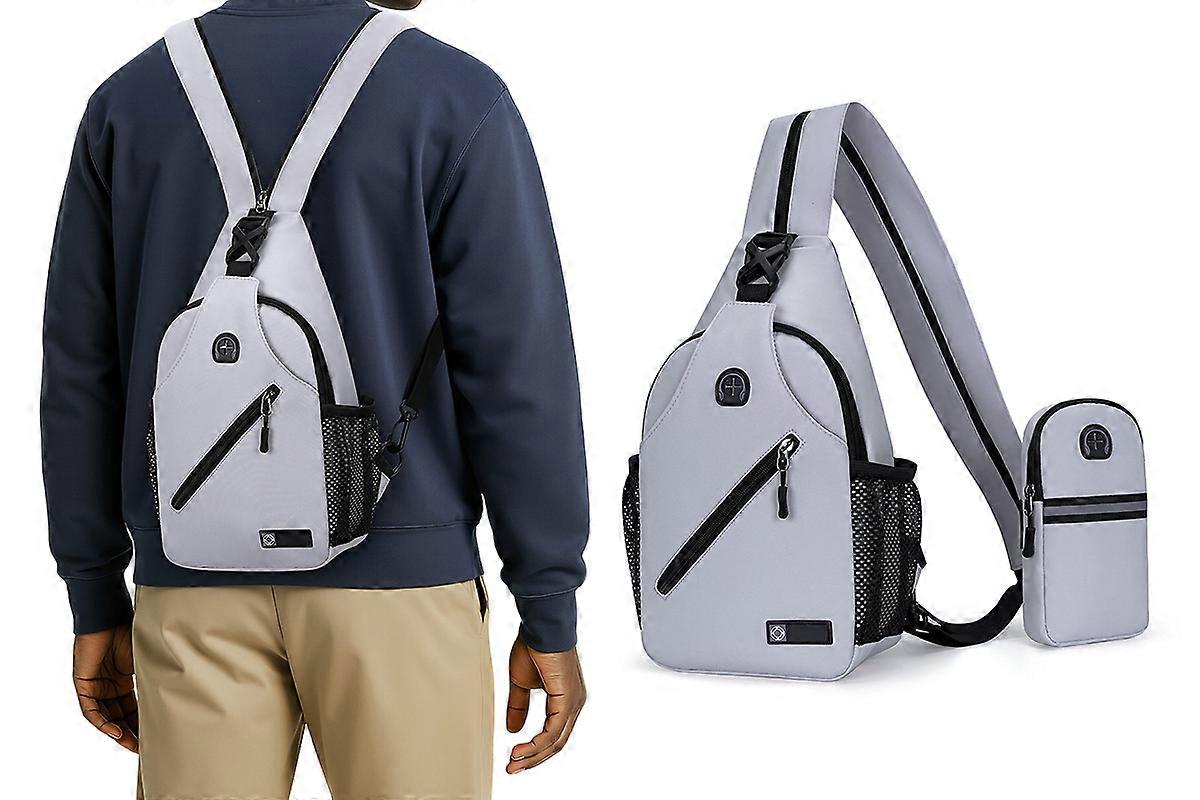 Travel Crossbody Chest Bag for Men and Women Adjustable Sling Backpack-White Travel Crossbody Chest Bag for Men and Women Adjustable Sling Backpack-White