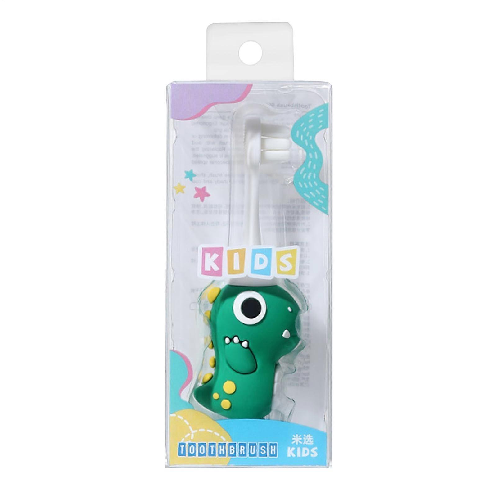 Child Training Teeth Dinosaur Themed Toothbrush Small Head Comfortable Grip Soft Cleaning Action Soft Brain For N Verde