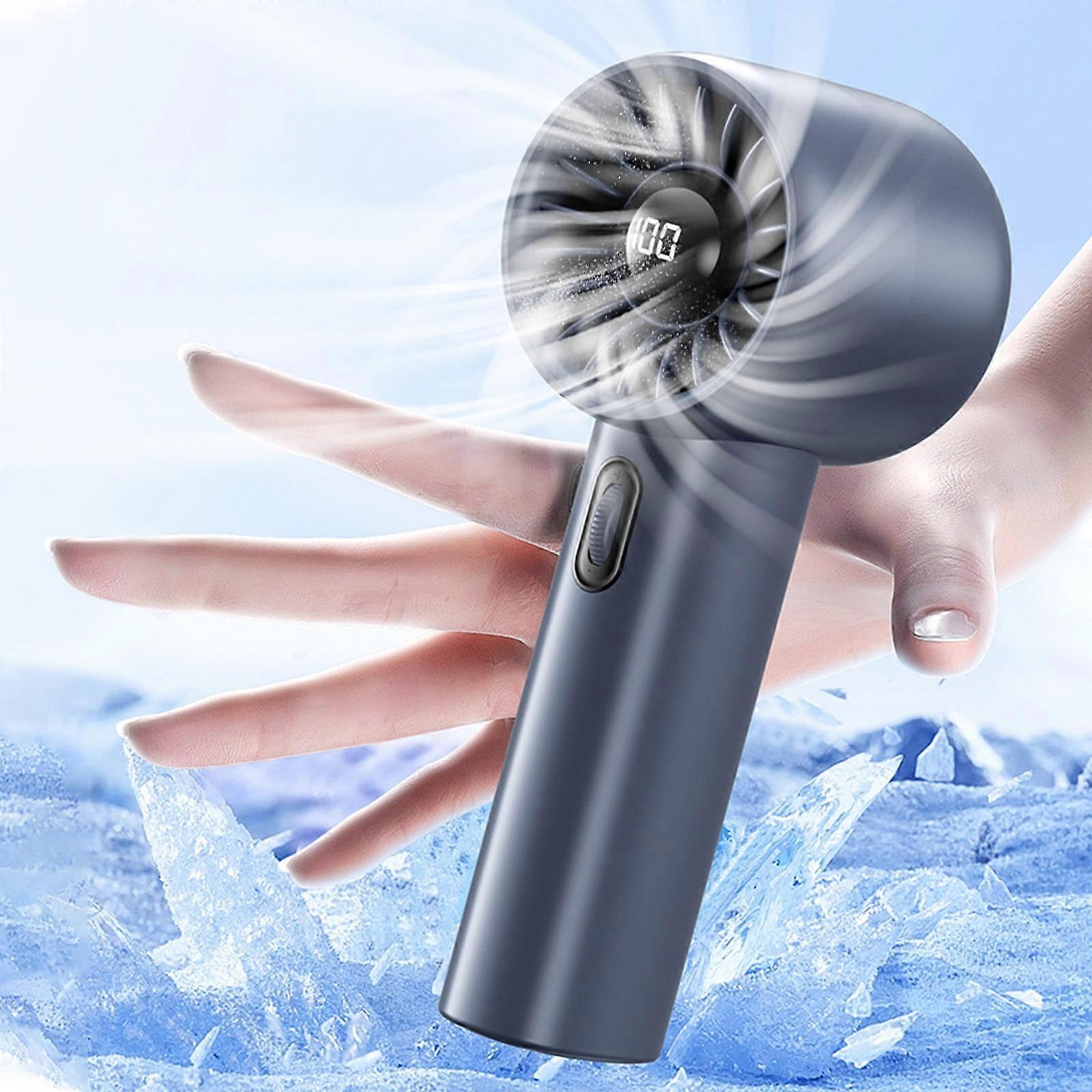 Mini Handheld Fan, Portable Small Fan with Digital Display, 100 Speed Adjustable Turbocharged Fan for Outdoors