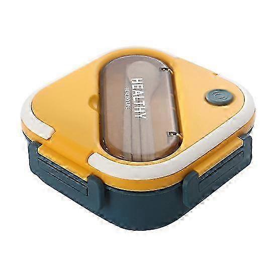 25-26 1 Set 1300ML Bento Box Microwaveable Leak-proof Food-grade School Students 3 Grids Lunch Case with Cutlery Daily Use