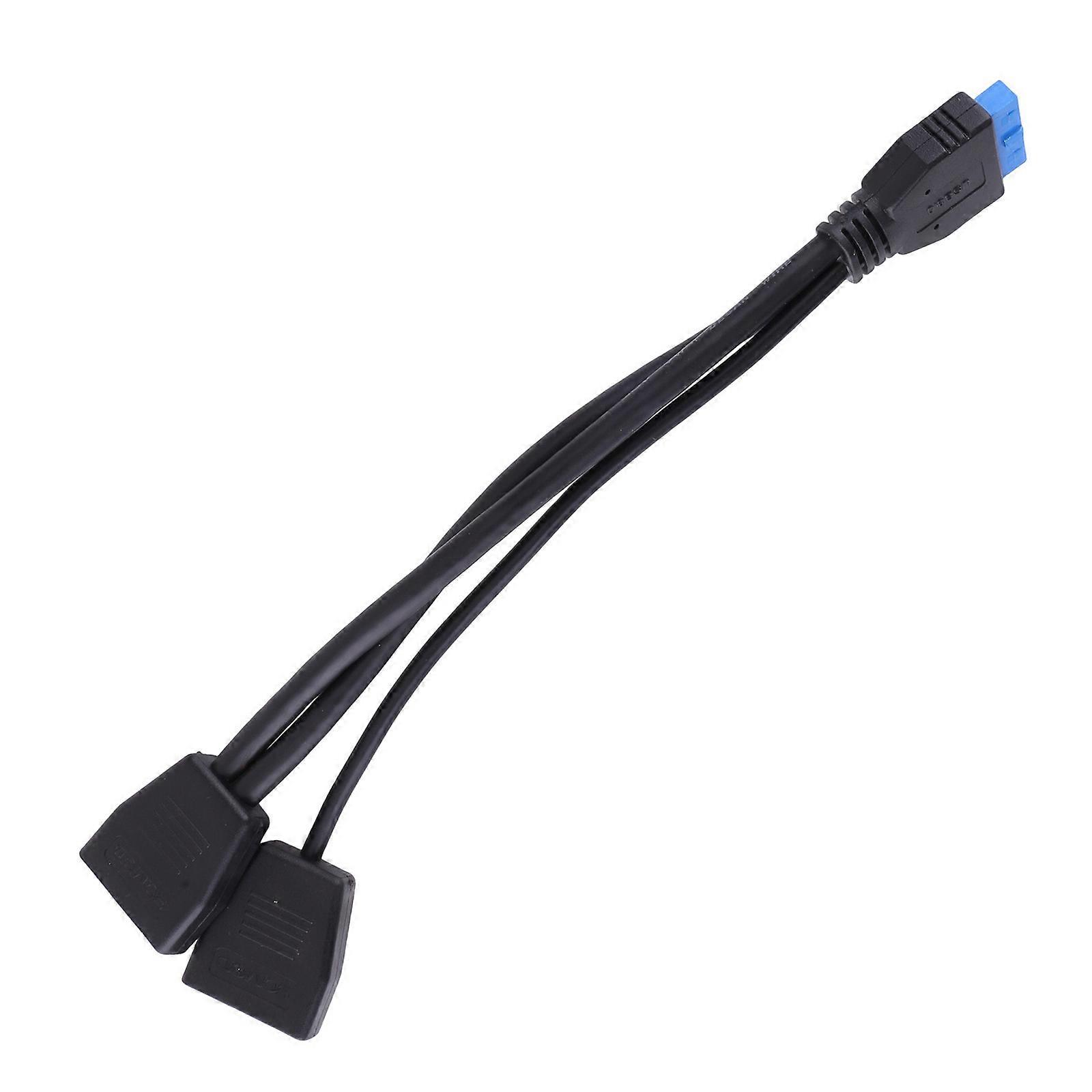 19Pin USB Header USB3.0 1 to 2 Splitter Internal USB Hub for Computer Motherboard 200mm Multicolor