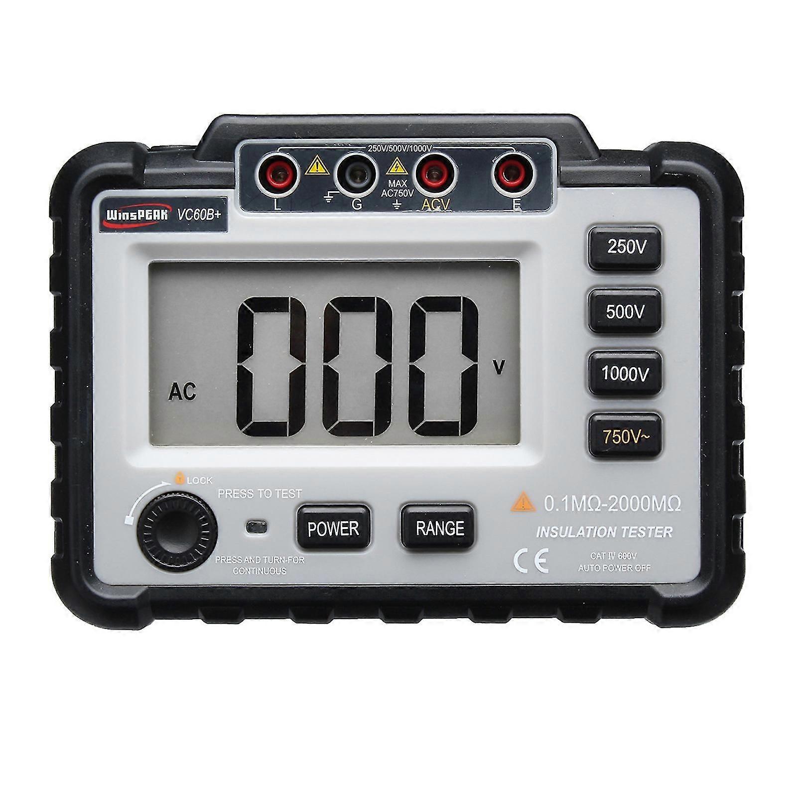 VC60B+ Digital Insulation Resistance Tester MegOhm Meter with LCD Display, High Accuracy