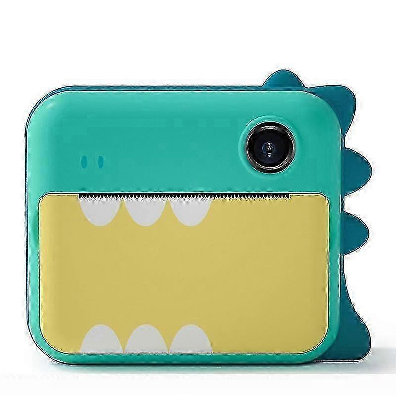 P1 No Card ChildrenInstant Camera1200W Front And Rear Dual-Lens Mini Print Photographic Digital Camera Toy(Green Dinosaur) 2025