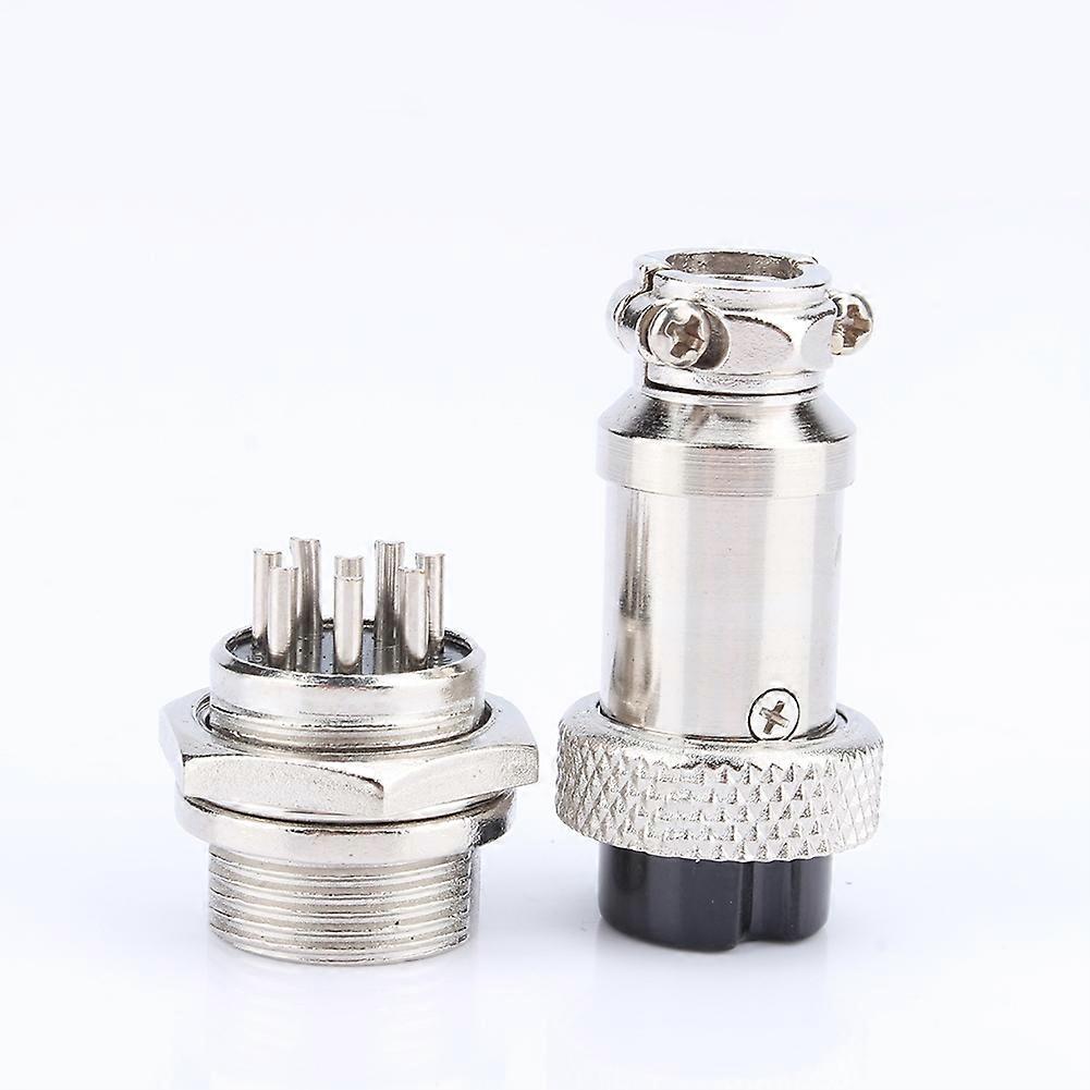 1set GX16 8Pins Screw Type Electrical Aviation Plug Socket Connector New