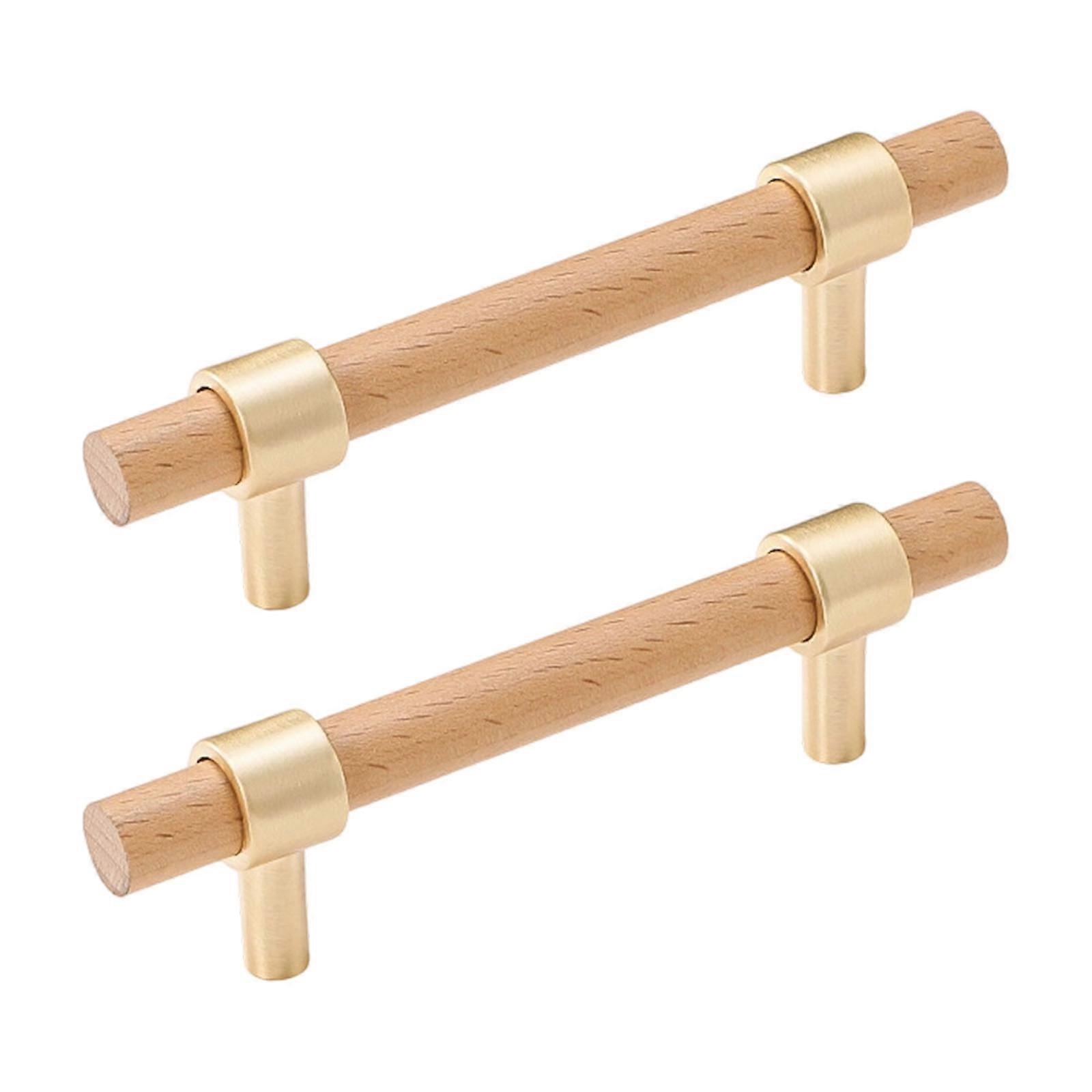 1pair Wooden Cabinet Drawer Handle Simple Furniture Decorative Handle Cupboard Pulls Furniture Decoration Enduring Multicolor