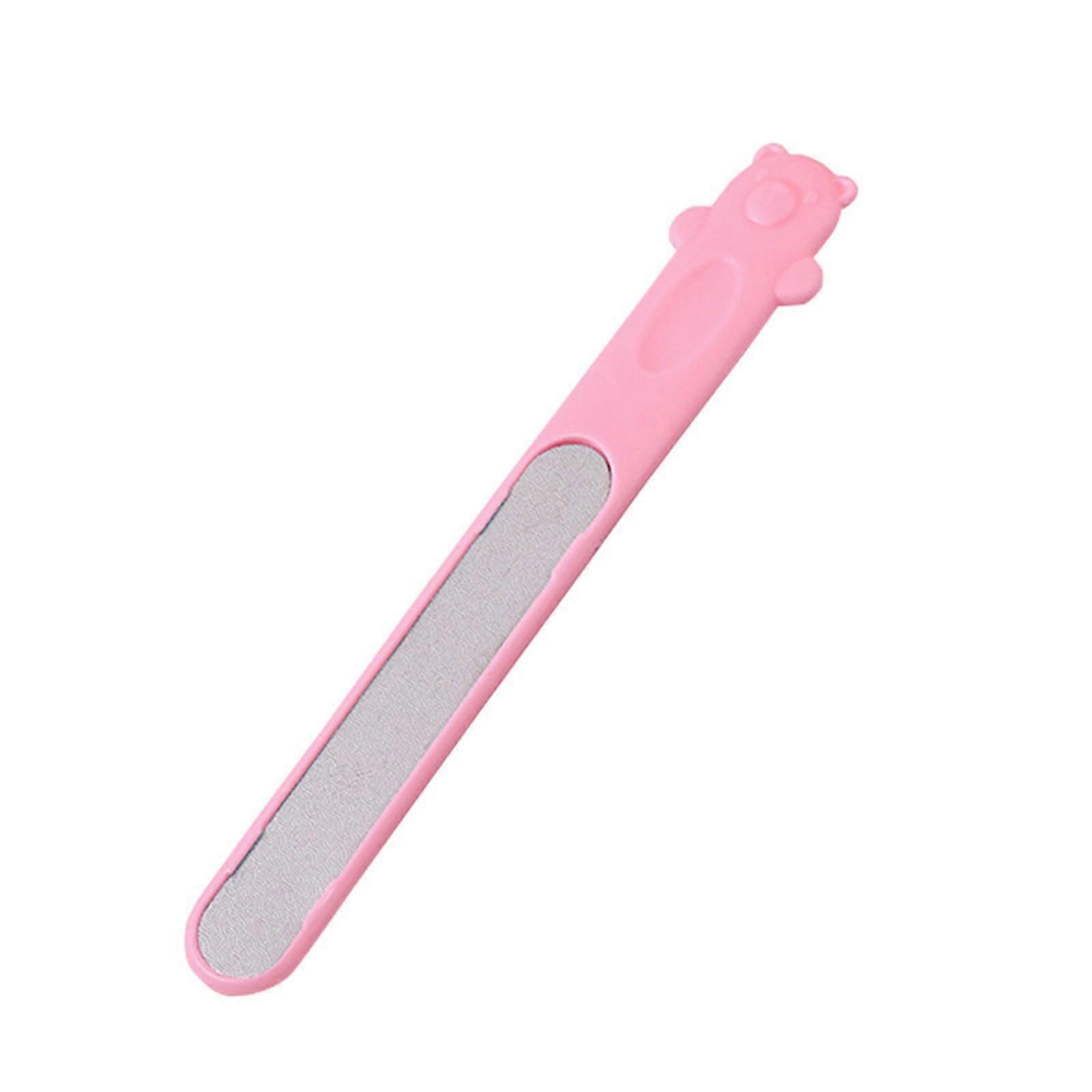 User Friendly Infant Nails File Rounded Corner Design Cartoon Manicure File For Safe Grooming During Play  Pink