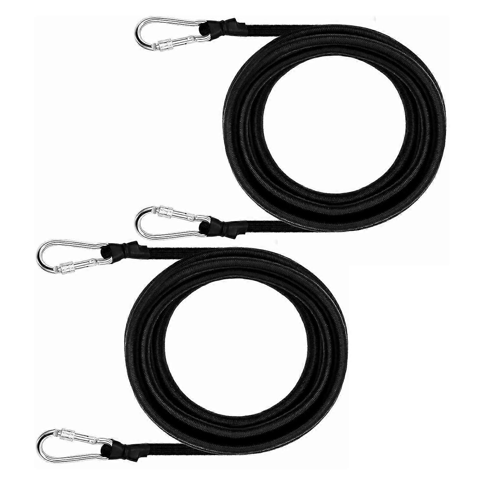 2Pcs Adjustable Floating Dock Tethers Rope Elastics Bungees Cord with Locking Hook for Marine Sports Multicolor