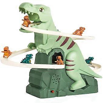 Dinosaur Climbing Track Slide Toy, Electric Dinosaur Climbing Stairs Toy, Electric Race Car Toys for Kids Gifts