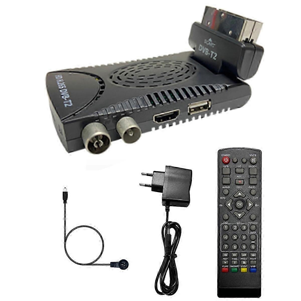 DVB-T2 Full HD Digital Terrestrial TV Decoder with 265/HEVC Decoding EPG Set Top Box EU Plug