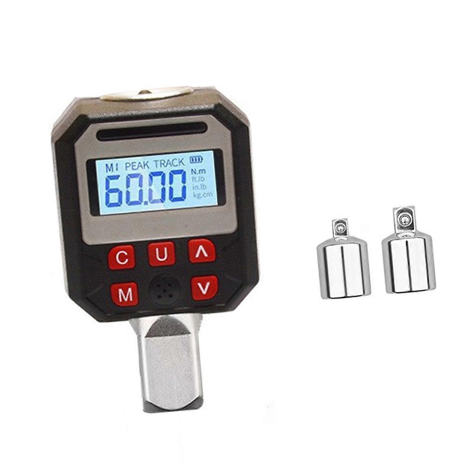 Professional Digital Torque Wrench Gauge 500 Data Storage Capacity 9 Preset Values Audible Alerts System Double Adapters Multicolor