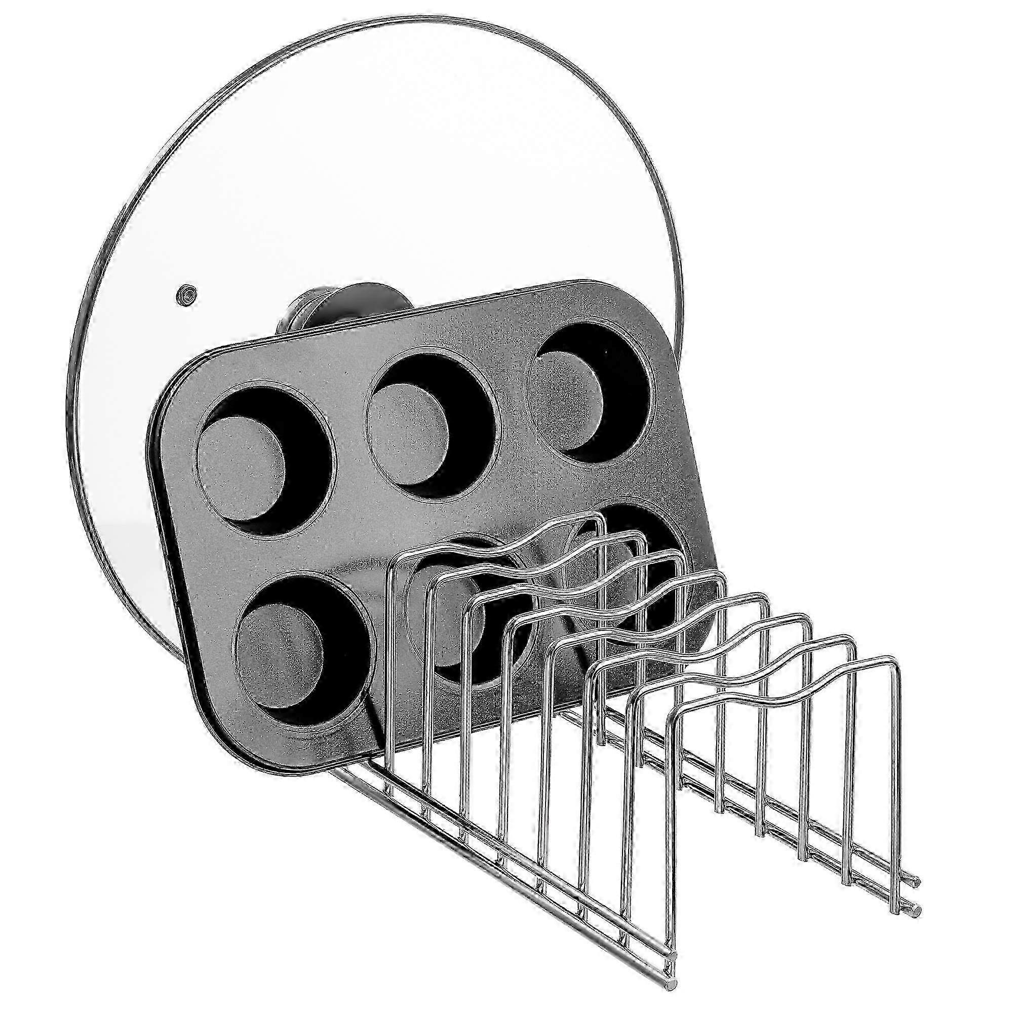 Pot and Pan Lid Holder Rack for Kitchen Storage