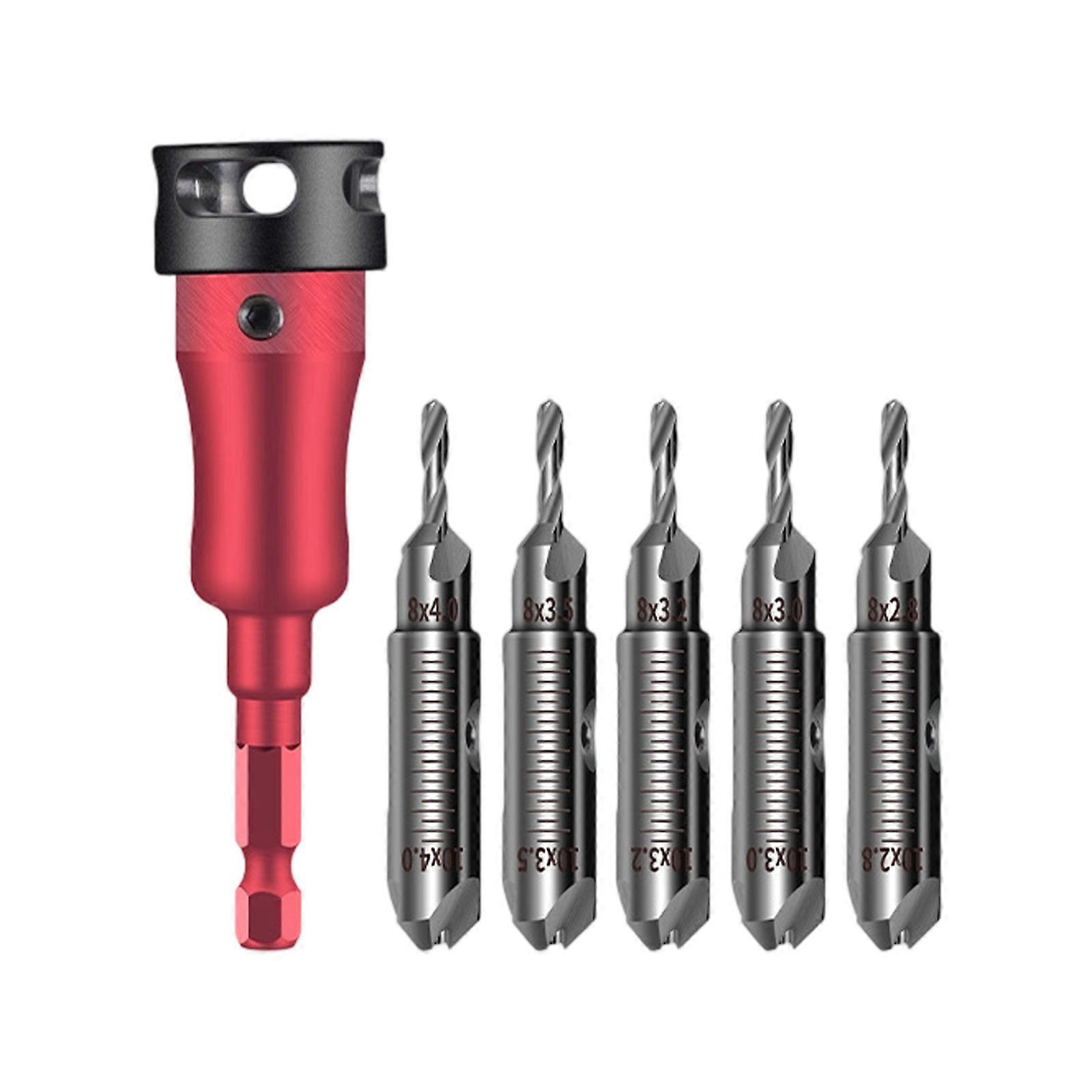 Multiple Material Countersink Tool Kit with 45 Degree Convertible Head and Double Diameter 8mm 10mm Drill Bits Multicolor