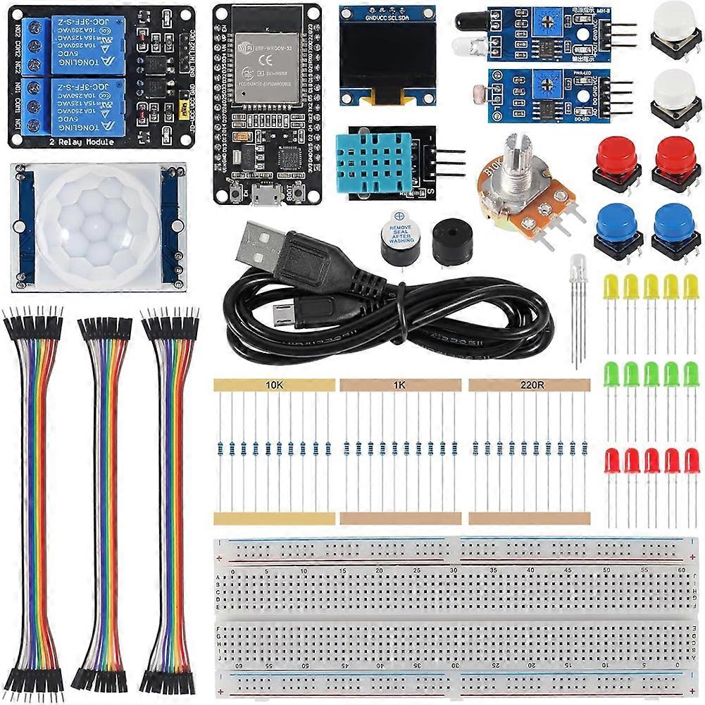 95pcs Basic Starter Kit for ESP32 ESP-32S WiFi Development Board for Arduino Project Learning Kit ESP32 Kit with Box