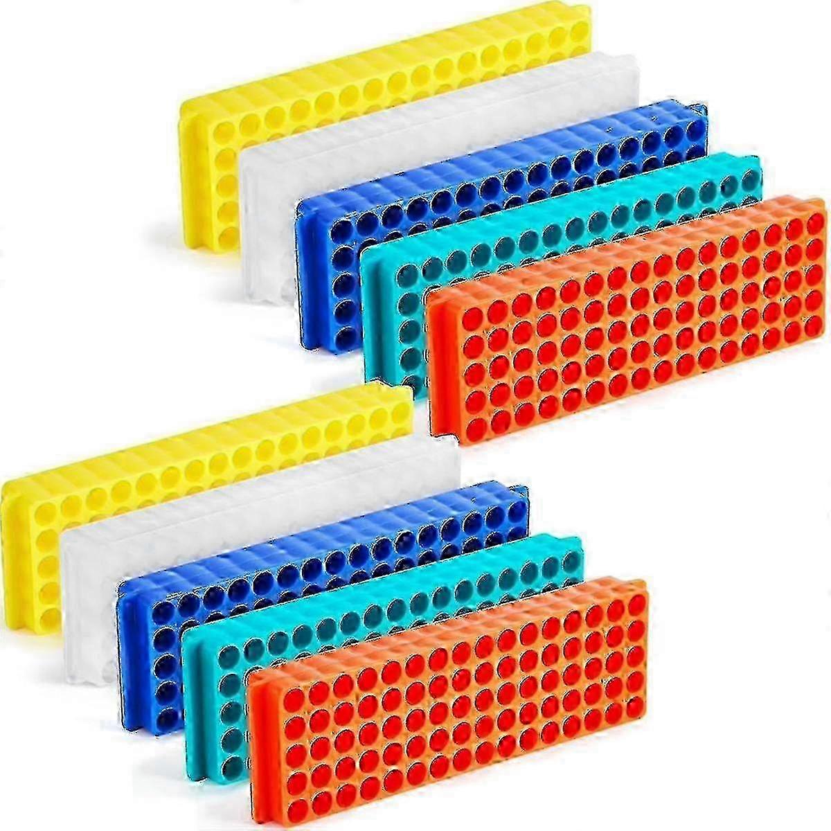 f 10 Pcs Tube Rack Each 80 W Ells Vial Rack Test Tube Rack Double Sided Microcentrifuge For 0.2ml-2ml Centrifugal Pipe